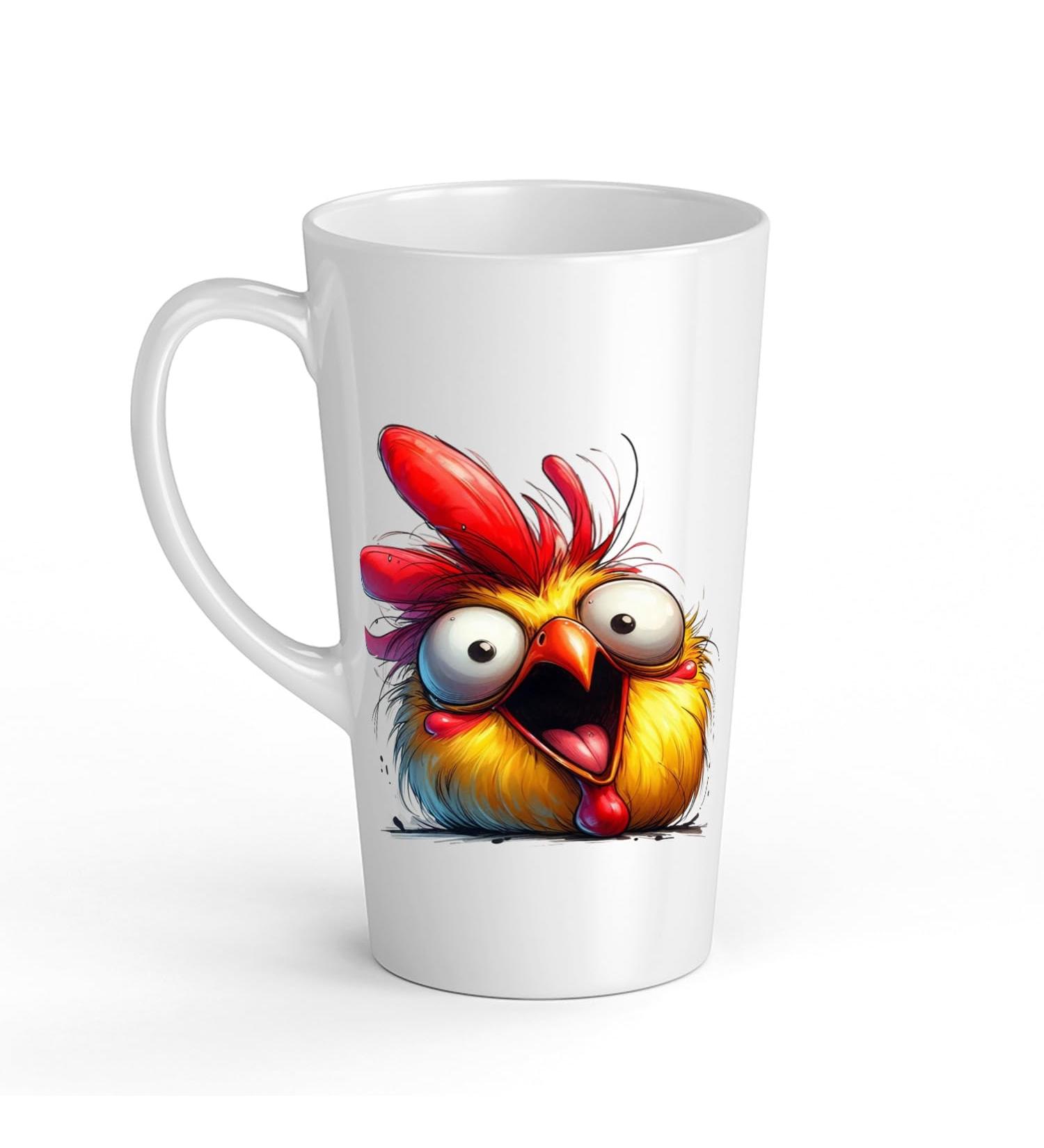 White Ceramic Kids Chicken Mug - Large 483 ml Perfect for Hot Chocolate or Milk Fun and Easy to Use