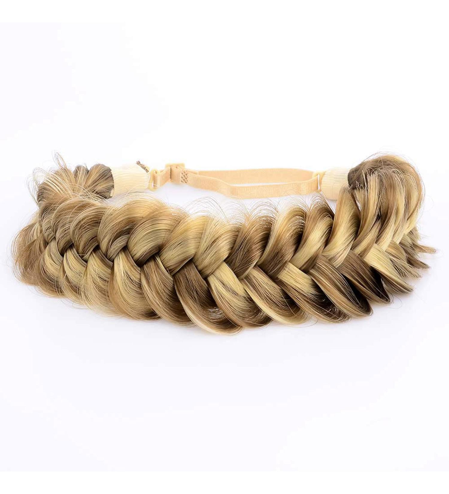 DIGUAN Messy Wide 2 Strands Synthetic Hair Braided Headband (Highlighted) - Beauty Accessory for Women & Girls | 62g/2.1 oz - Buy Online on SooperMarket.com