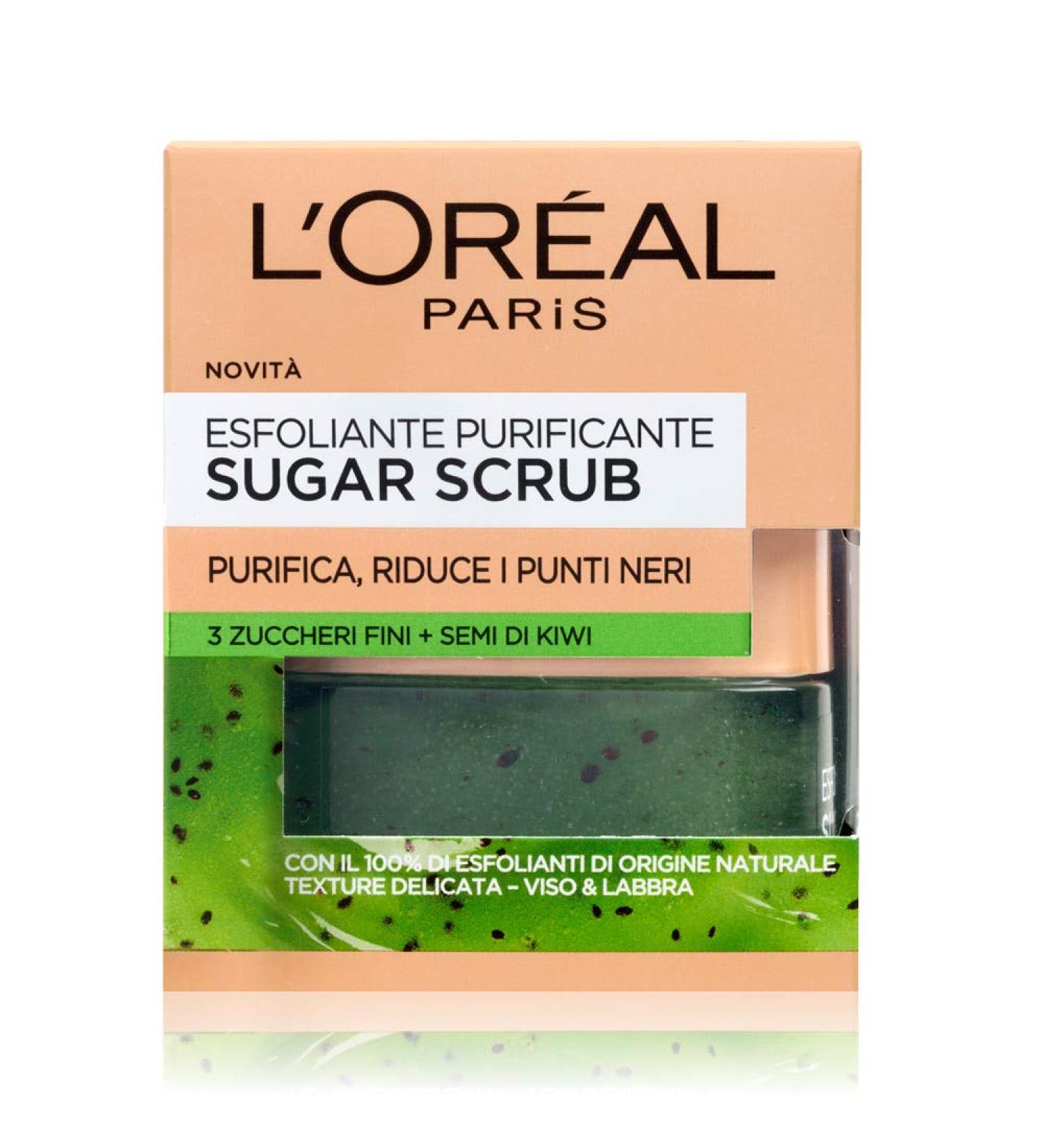 L'Or al Paris Sugar Scrub for Face & Lips - Kiwi Seed Exfoliating Cleanser 50ml 273g Pack - Shop Internationally - Buy Online on SooperMarket.com