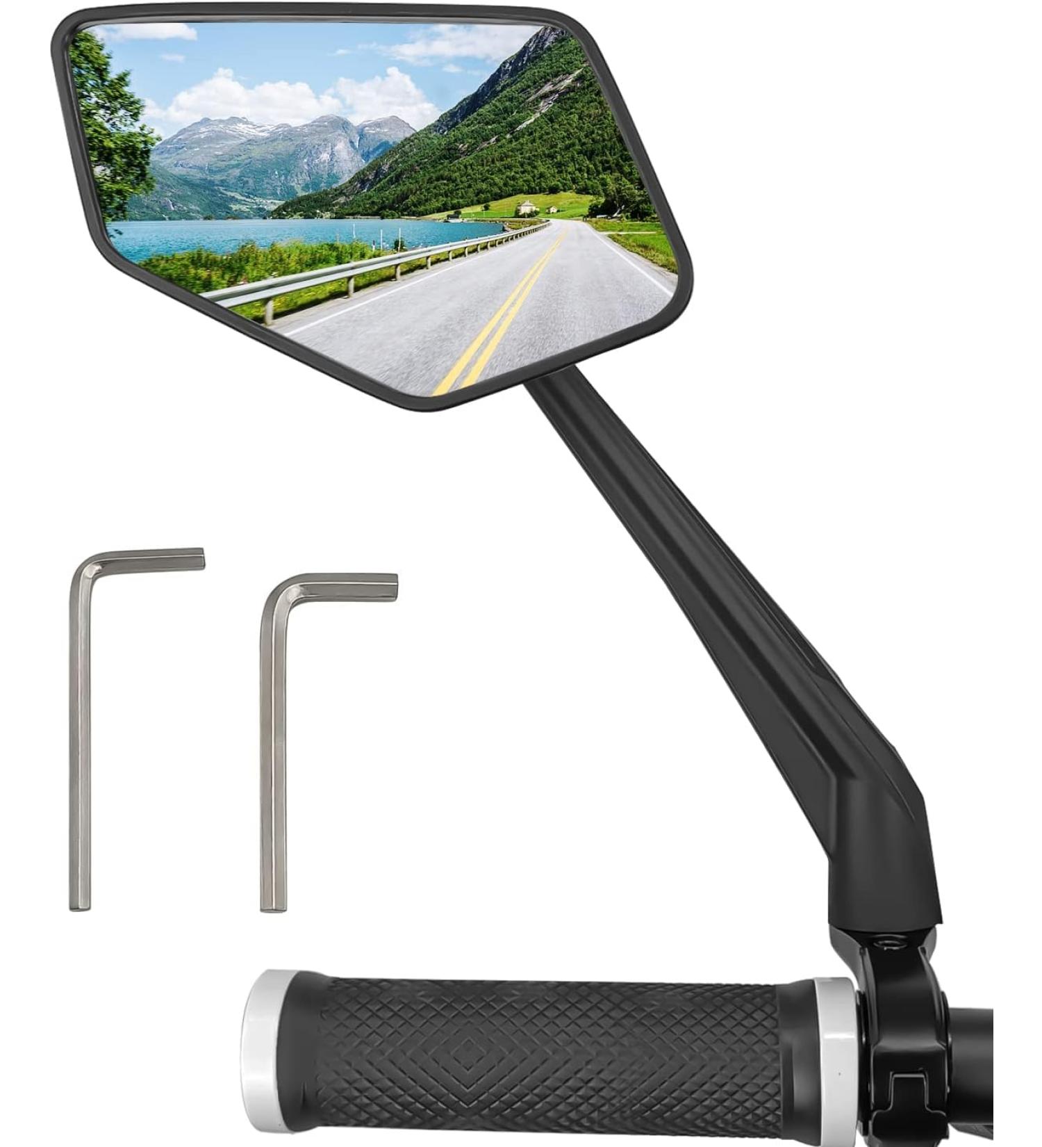 Arkham Extra Large Bicycle Mirror - 360 Swivel Shatterproof & Durable - Universal Fit for E-Bikes & Standard Bikes (Left Handlebar 21-25.4mm) - Buy Online on SooperMarket.com