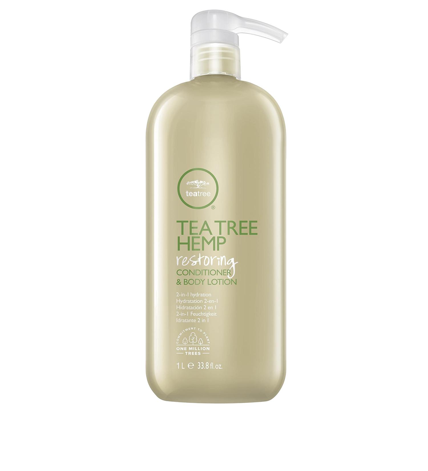 Buy Tea Tree & Hemp Restoring Conditioner & Body Lotion - 2 in 1 Hair Milk for All Hair & Skin Types - 1000ml Odorless - International Shipping Available - Buy Online on SooperMarket.com