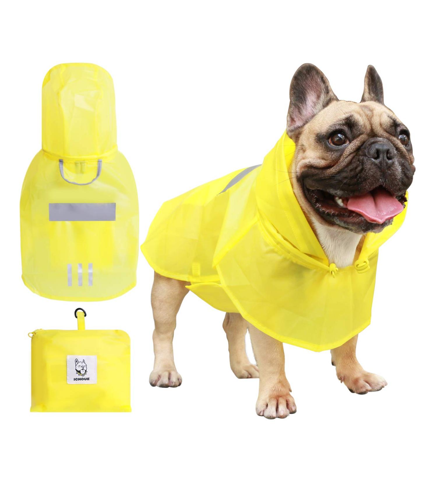 iChoue Packable Dog Raincoat - Lightweight Jacket for Medium Dogs (Yellow, Medium) - Buy Online on SooperMarket.com