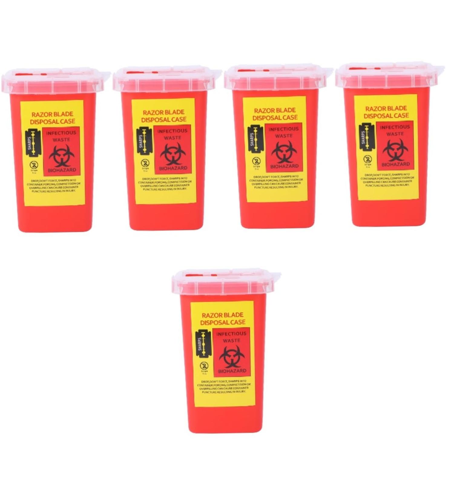 Angoily 5-Set Hairdressing Storage Containers - Automatic Trash Can for Shaving | Red Razor Case for Salons & Home Use - Buy Online on SooperMarket.com