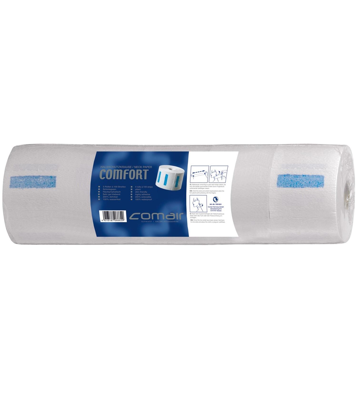 Comair 7001001 Neck protection collar COMFORT 5 rolls of 100 strips 200% stretchable