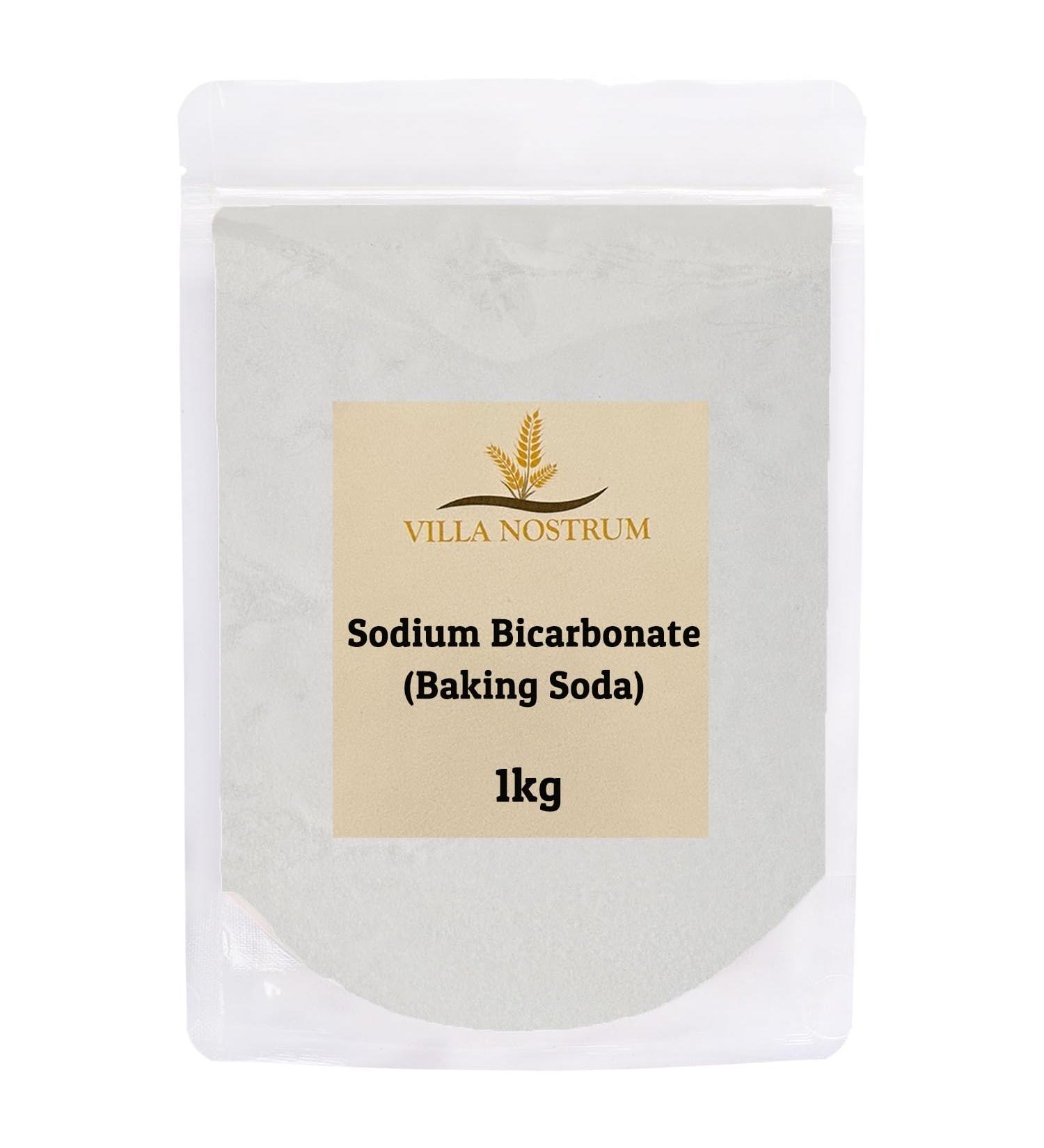 Baking Soda Sodium Bicarbonate 1kg by Villa Nostrum Pure Baking Soda for Baking Cleaning Bath Bombs  - Buy Online on SooperMarket.com