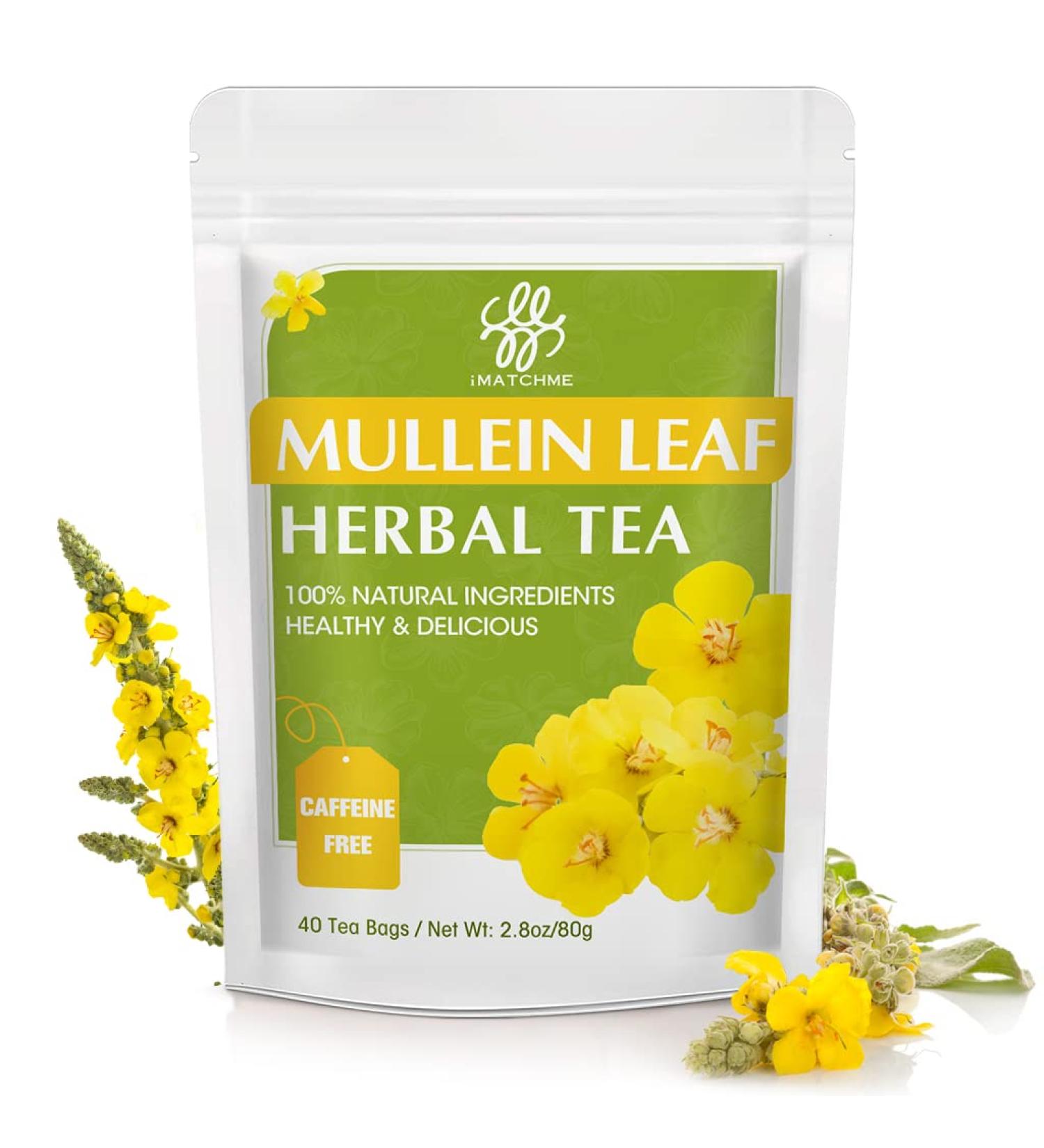 Mullein Leaf Tea - Respiratory and Lung Cleanse Herbal Tea | 40 Tea Bags, Caffeine-Free - Buy Online on SooperMarket.com