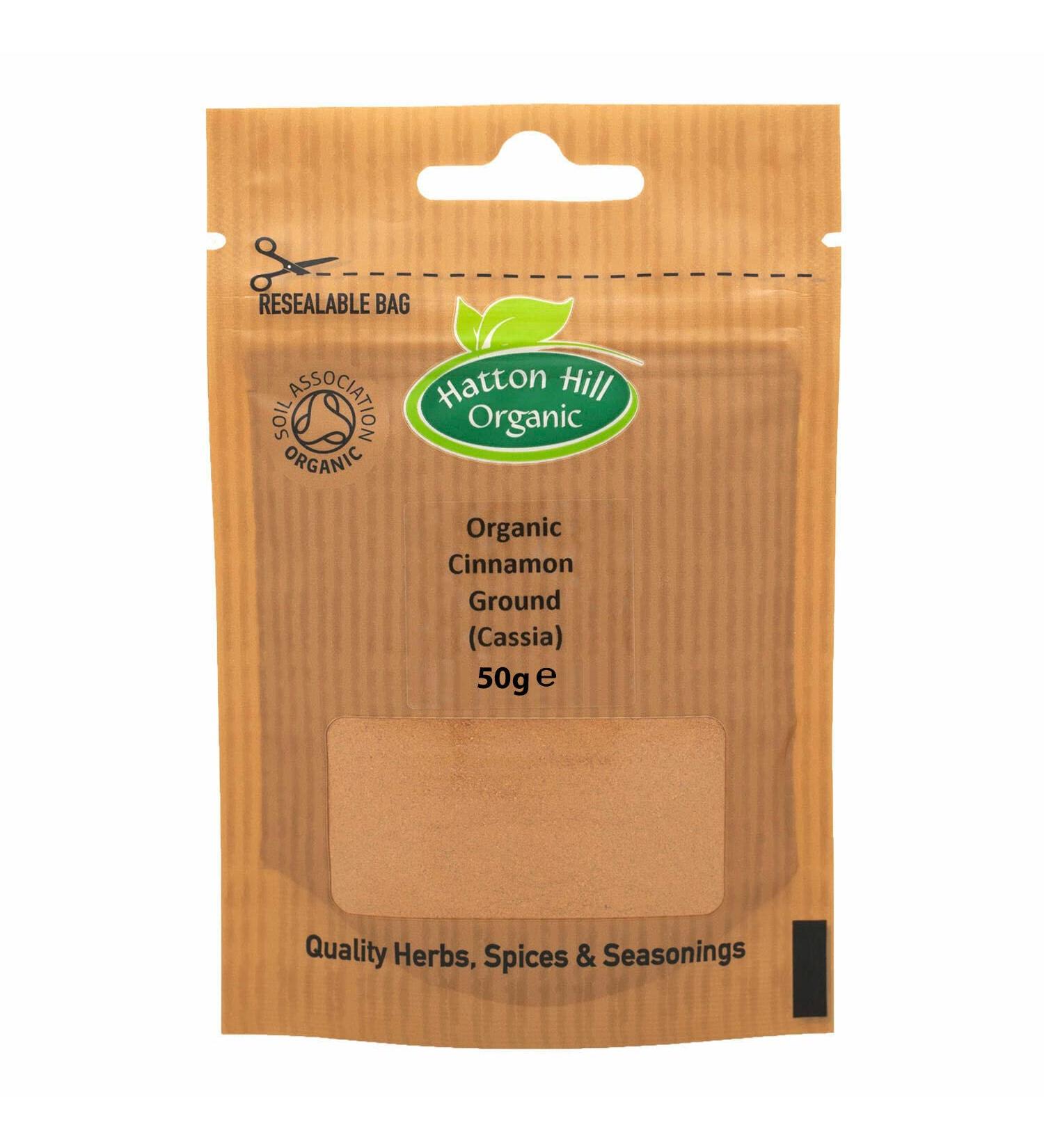 Hatton Hill Organic 50g Cassia Cinnamon Powder - Pure and Natural - Buy Online on SooperMarket.com