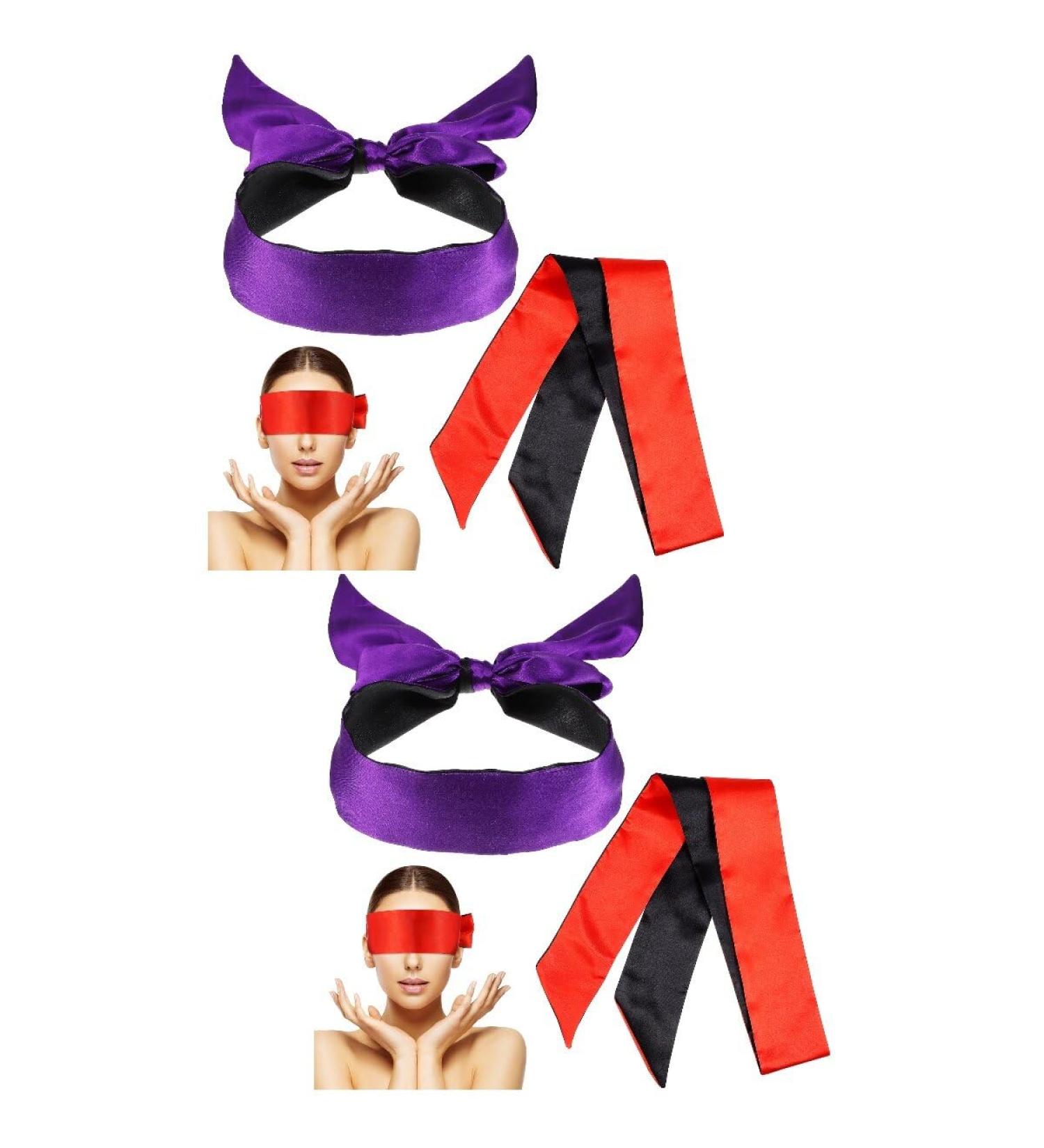 Healifty 4Pcs Satin Blindfold Mask Set for Sleep, Play, Meditation - Adult Eye Mask for Couples Lovers - Buy Online on SooperMarket.com