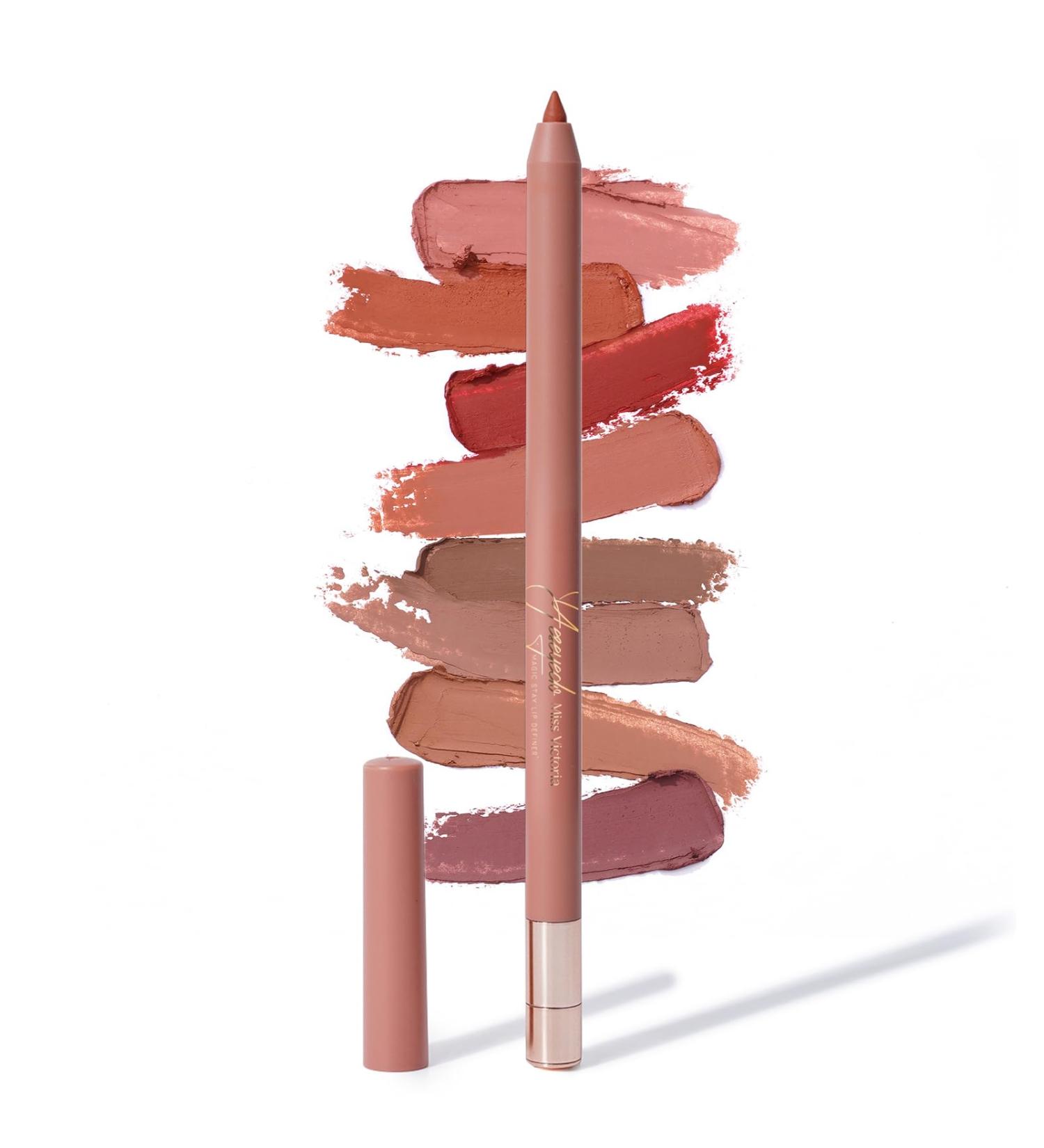 Miss Victoria Nude Lip Liner Pencil - Waterproof Automatic Nude Pink Lipliner with Sharpener | Long Lasting Creamy & Highly Pigmented for Perfect Lip Definition - Buy Online on SooperMarket.com