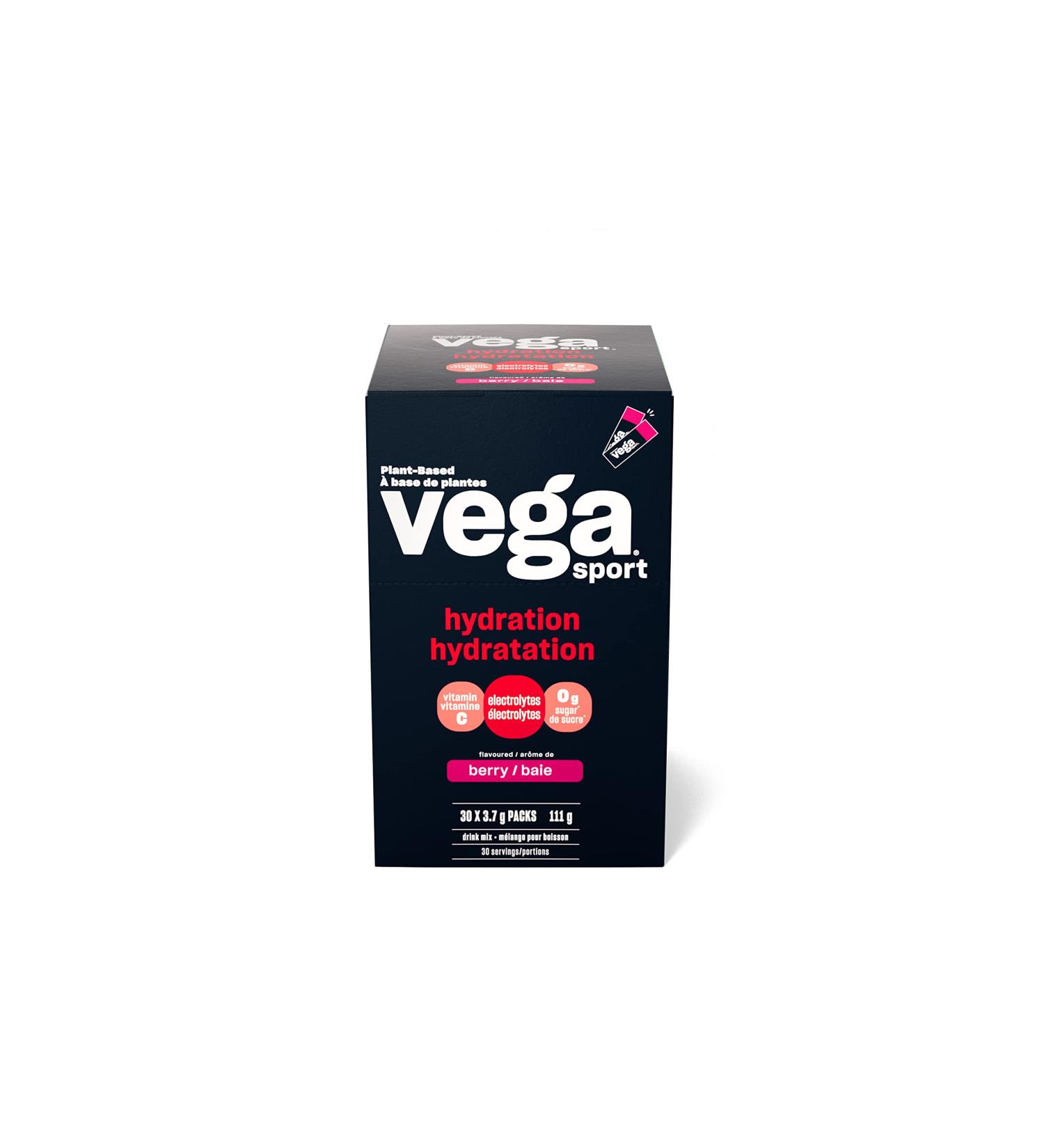 Vega Sport Hydration Electrolyte Powder Berry (30 Sachets) Vegan Hydrator Keto Friendly Gluten Free Non Dairy Sugar Free Non GMO 30x4.2g (Packaging May Vary) Berry 30 Servings (Pack of 1) - Buy Online on SooperMarket.com