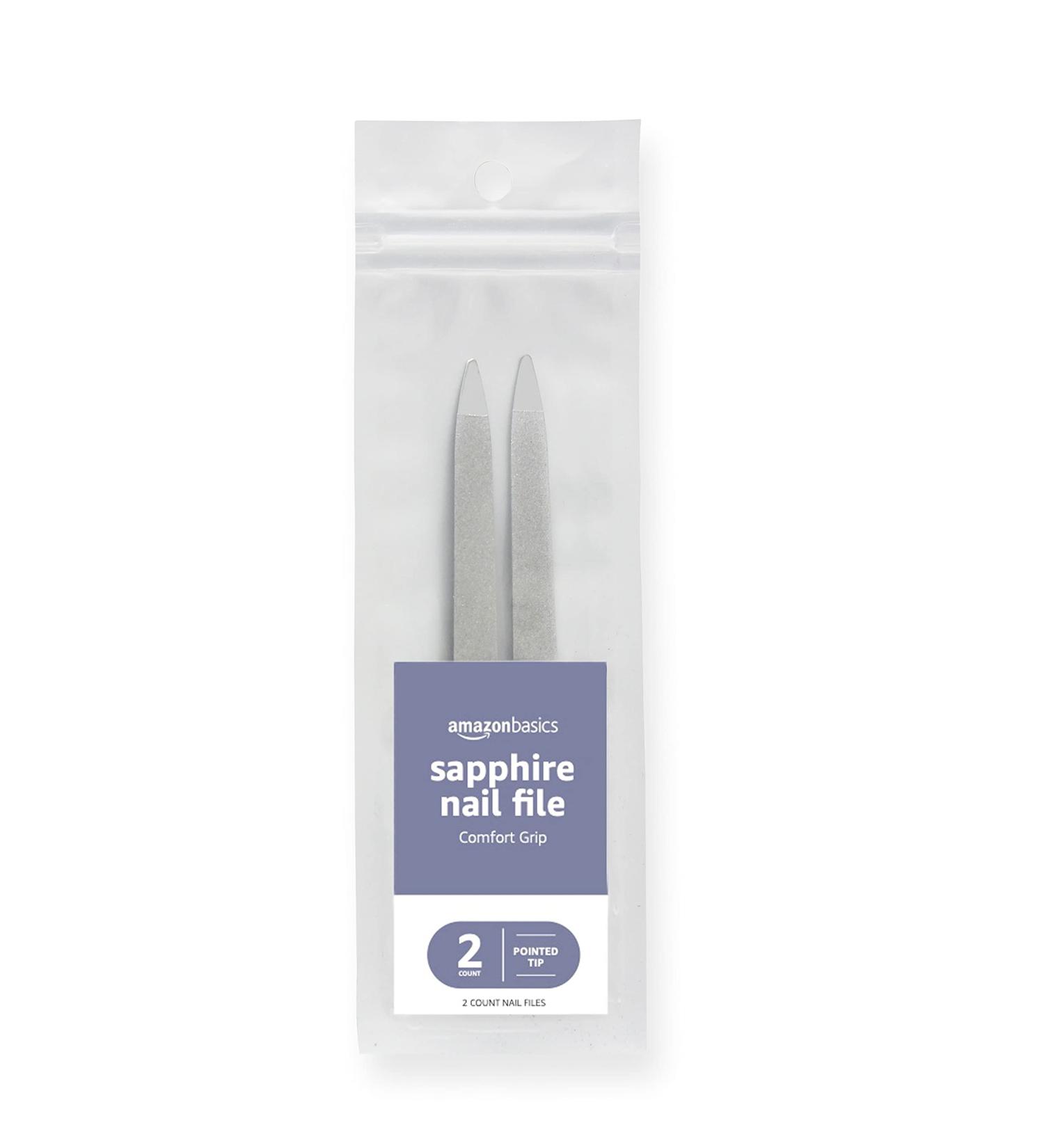 Amazon Basics Sapphire Nail File 2-Pack - Professional Quality Nail Care Set - Buy Online on SooperMarket.com