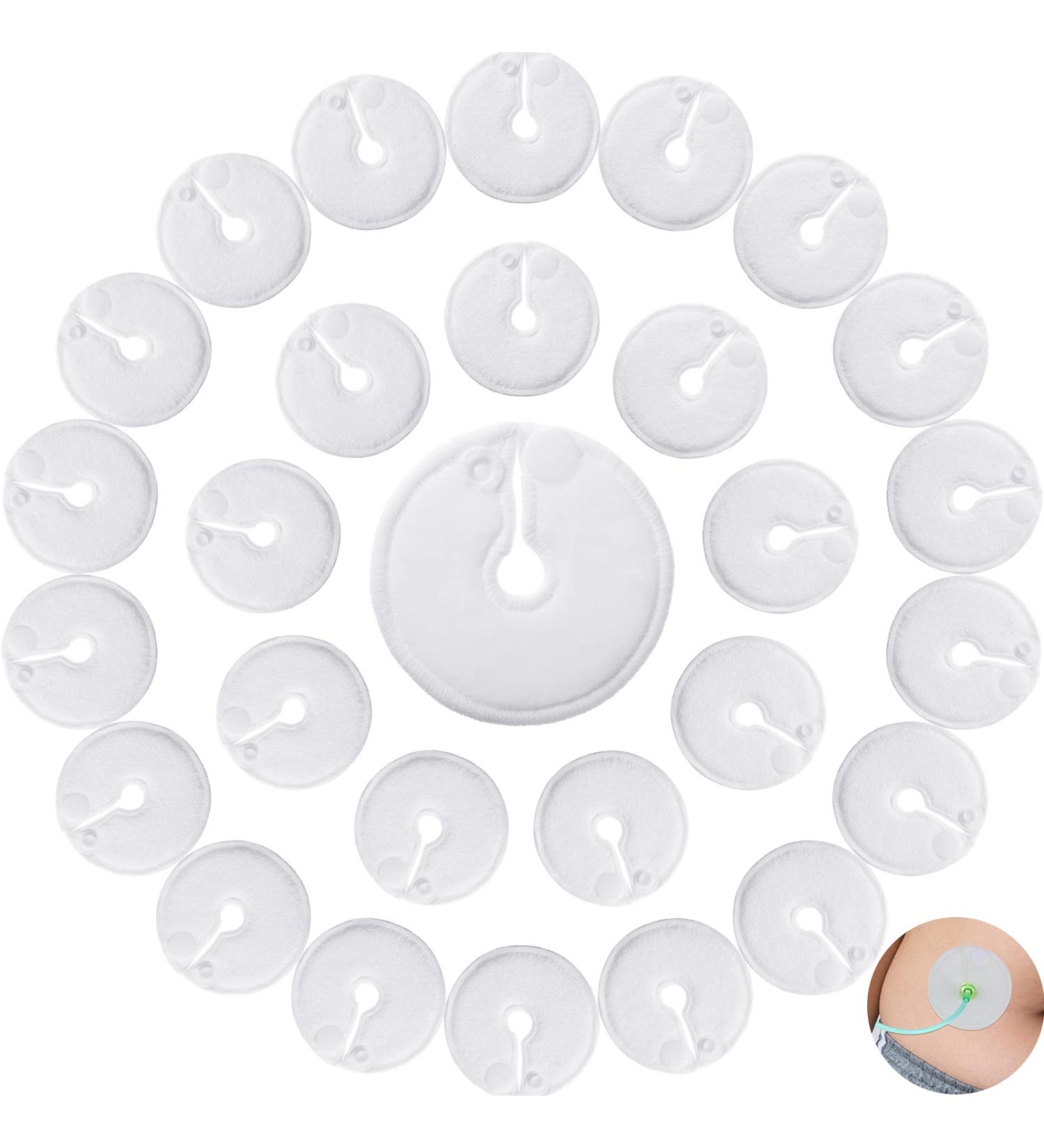 28 Pack Abdominal G Tube Pads - Soft, Absorbent, White Cotton Covers for Feeding Tube - Peg Tube Supplies & Nursing Care Accessories - Buy Online on SooperMarket.com