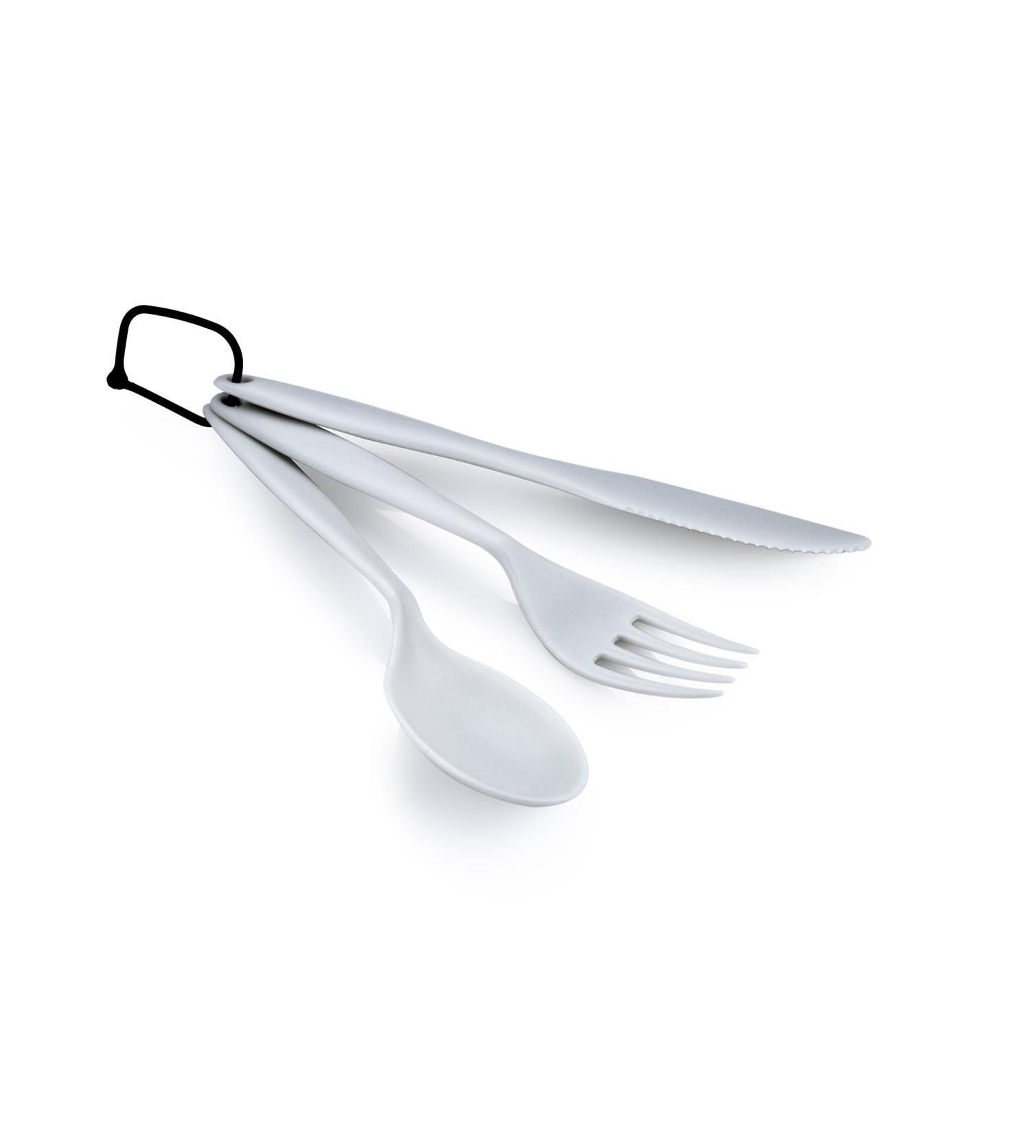 GSI Outdoors 3 Pc. Ring Cutlery Set- Eggshell, Black