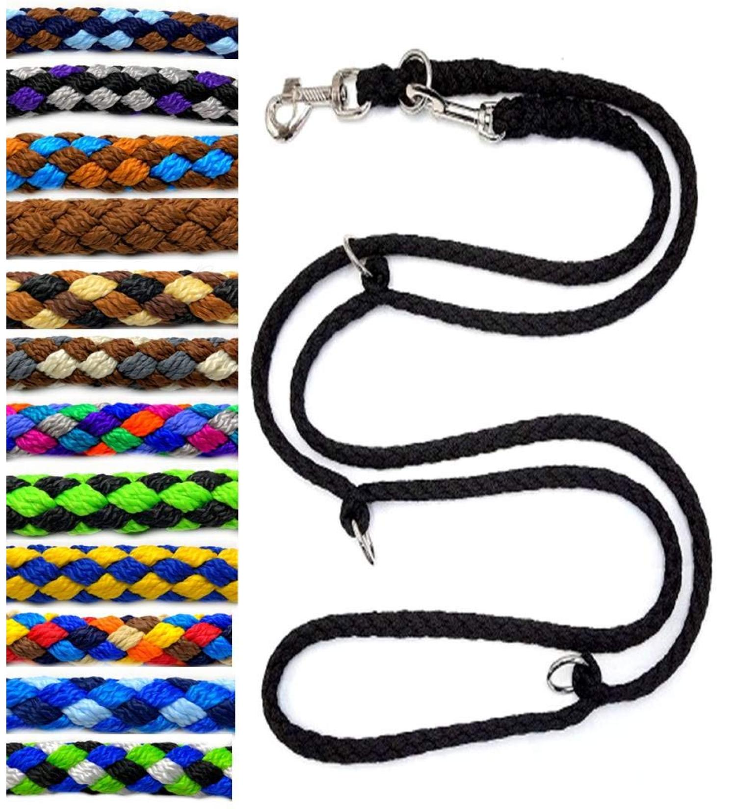 Buy Double Dog Leash for Medium Dogs (Up to 45 kg) - 39 Colors Available - Durable 2.40 m Black Training Leash - Buy Online on SooperMarket.com