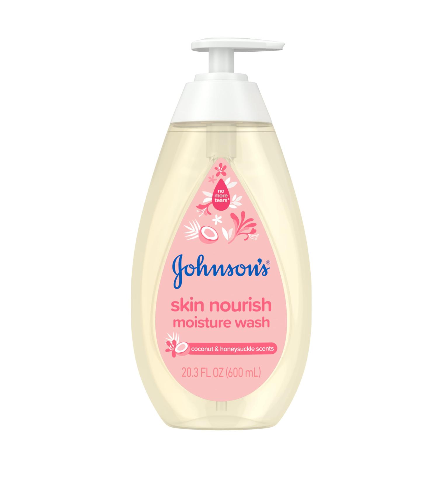 Johnson's Skin Nourish Moisture Wash - Hypoallergenic Baby Wash with Coconut & Honeysuckle 20.3 fl. oz Paraben & Dye-Free Moisturizes Skin - Buy Online on SooperMarket.com