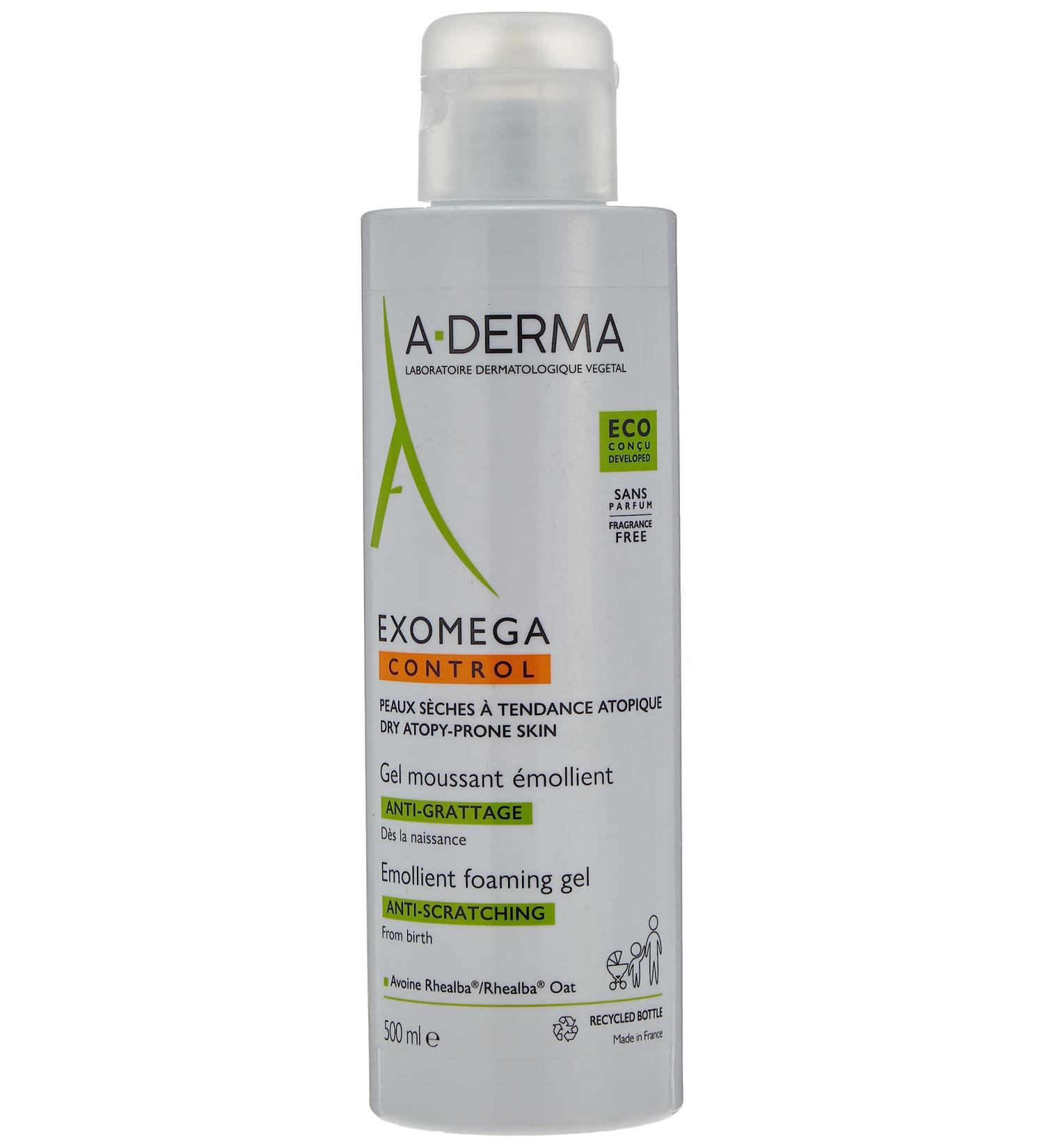 A-DERMA Exomega Control Emollient Foaming Gel Anti-Scratching 500ml - Buy Online on SooperMarket.com