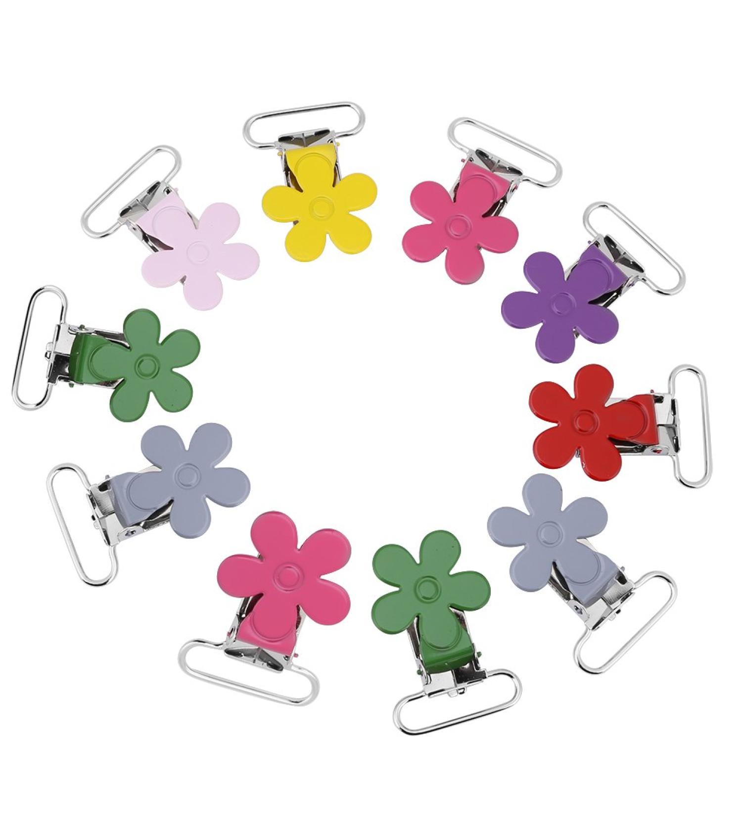 10 Pcs Mini Plum Shape Pacifier Suspender Clips - Durable Clip Holders with 25mm Ring Inner Diameter for Secure Baby Pacifier Attachment - Buy Online on SooperMarket.com