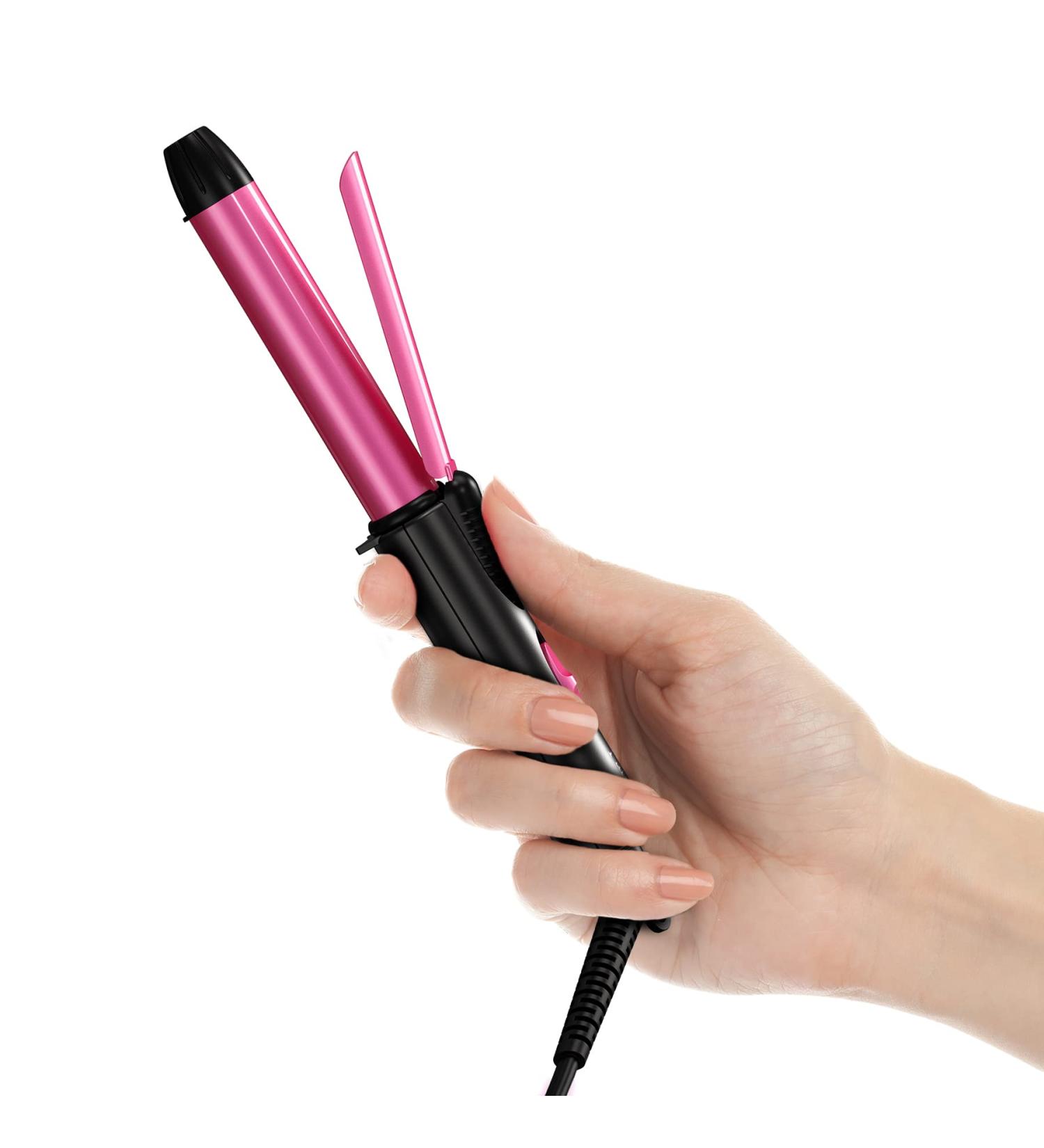 Mini 3/4 Inch Ceramic Hair Curler for Short Hair - Dual Voltage Travel Size Curling Iron with Storage Bag - Buy Online on SooperMarket.com