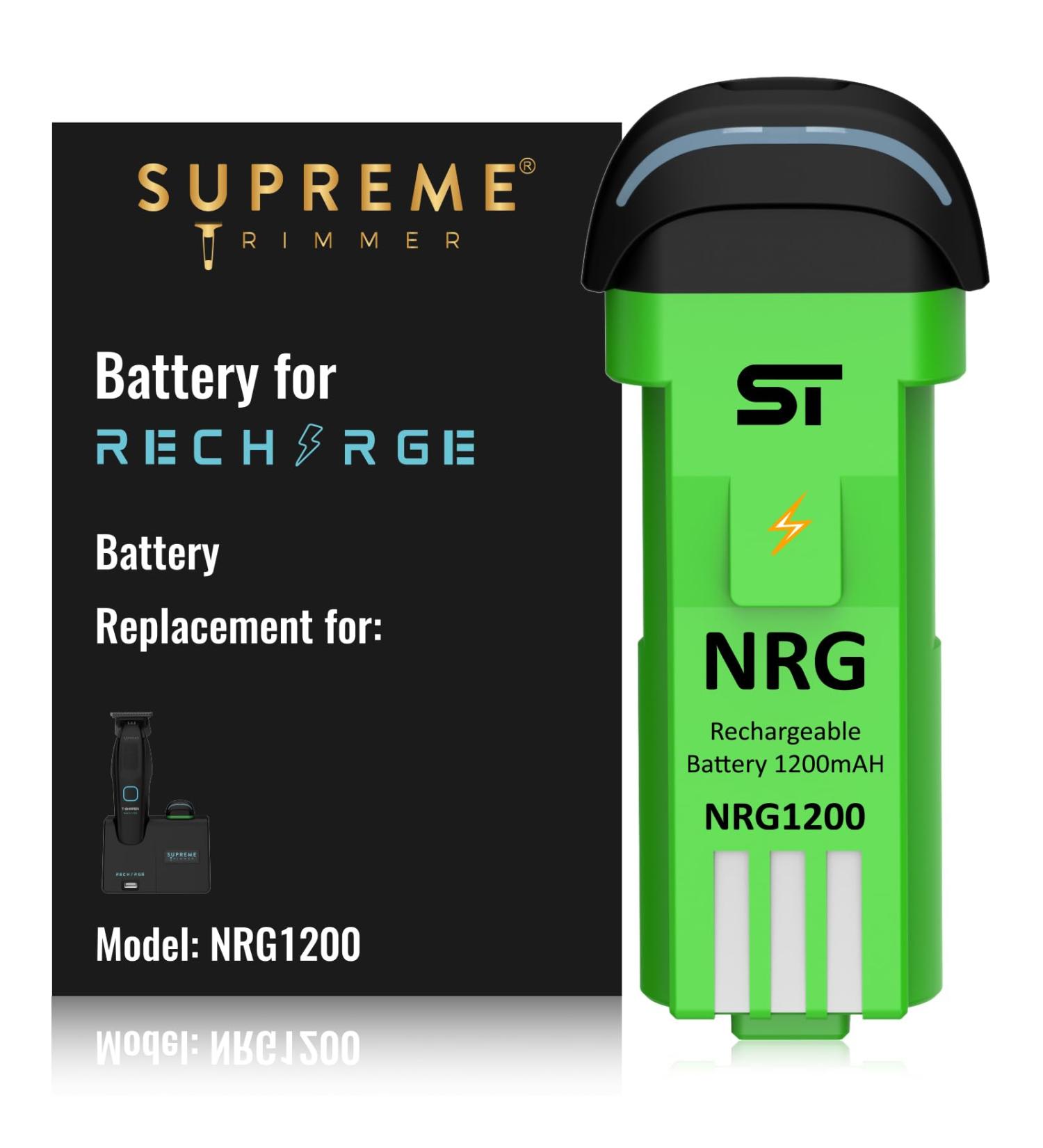 Supreme Trimmer Replacement External Battery NRG1200 | Compatible with Recharge ST777 | USB-C Charging & Dock Option - Buy Online on SooperMarket.com