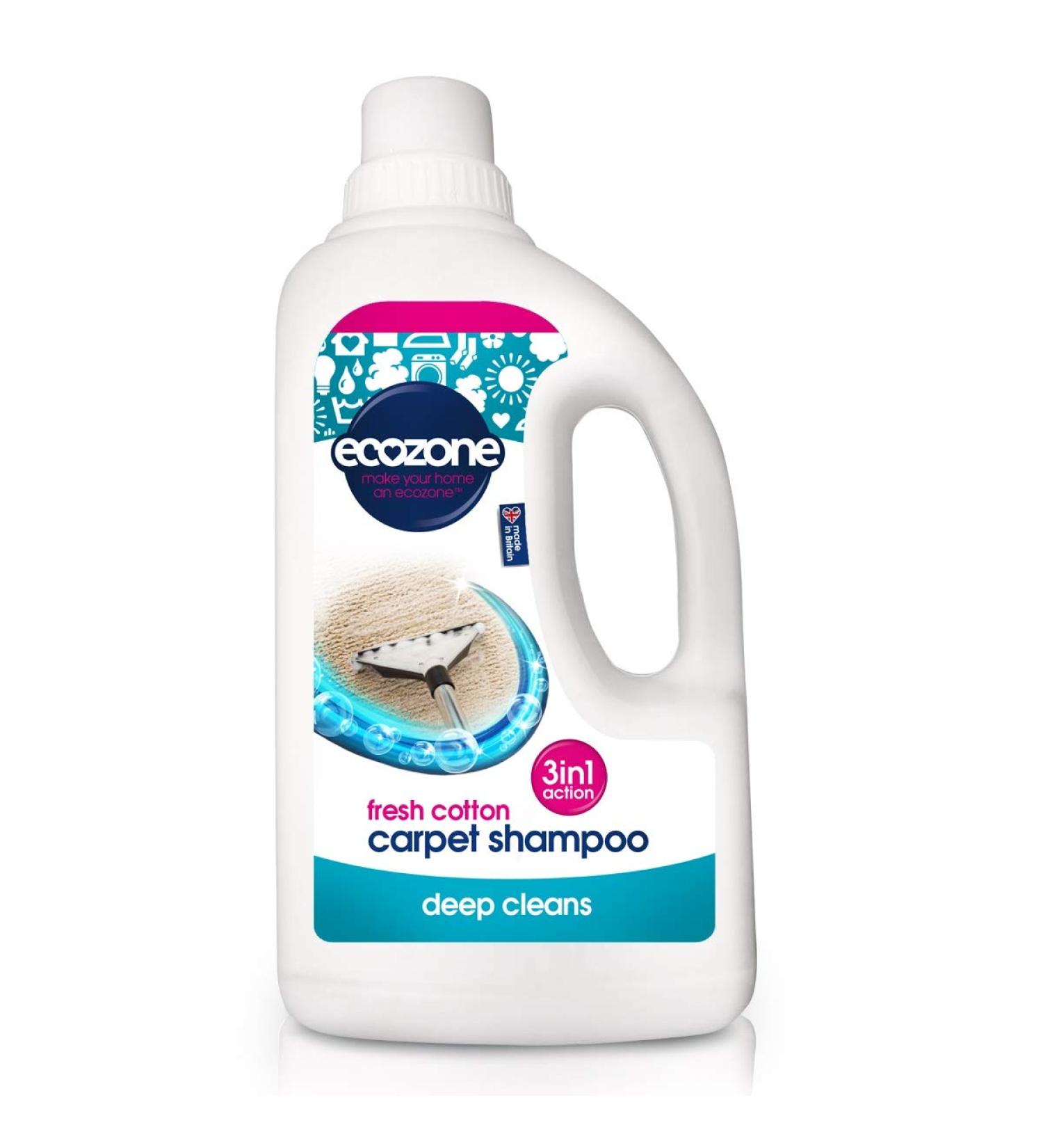 Ecozone Carpet Shampoo Solution 1L | Deep Cleans Manual & Machine | Fresh Cotton Fragrance - Buy Online on SooperMarket.com