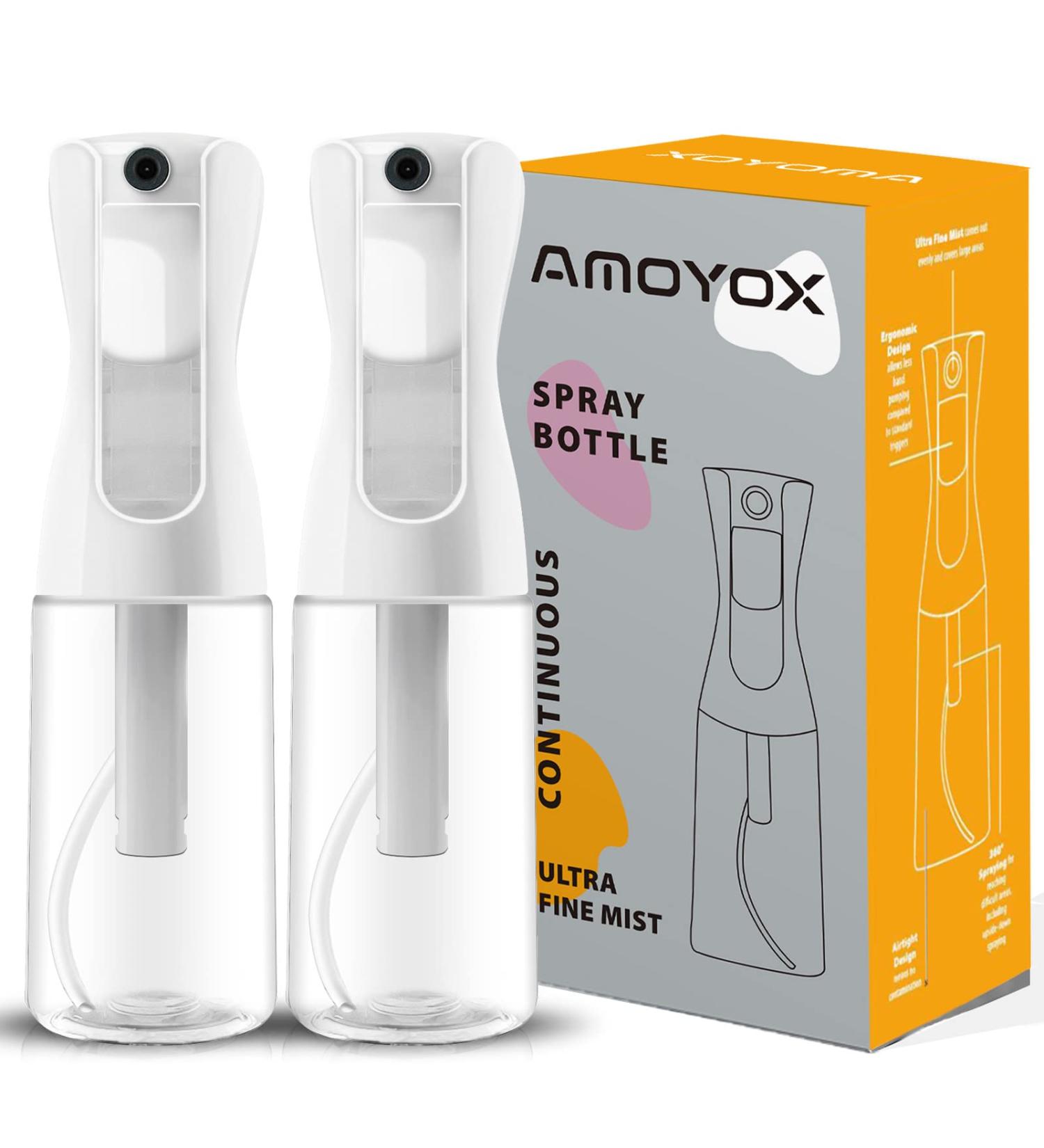 AMOYOX Ultra Fine Mist Spray Bottle 2 Pack - 200ml for Hair Styling, Plants, Cleaning, Misting & Skin Care - Buy Online on SooperMarket.com