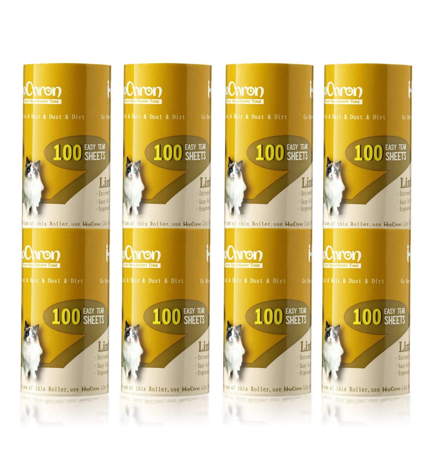 HapChron Extra Sticky Lint Roller Refills - Pack of 8, 800 Easy Tear Sheets - Fits Most Standard Size Rollers - Works Great On Pet Hair - Buy Online on SooperMarket.com