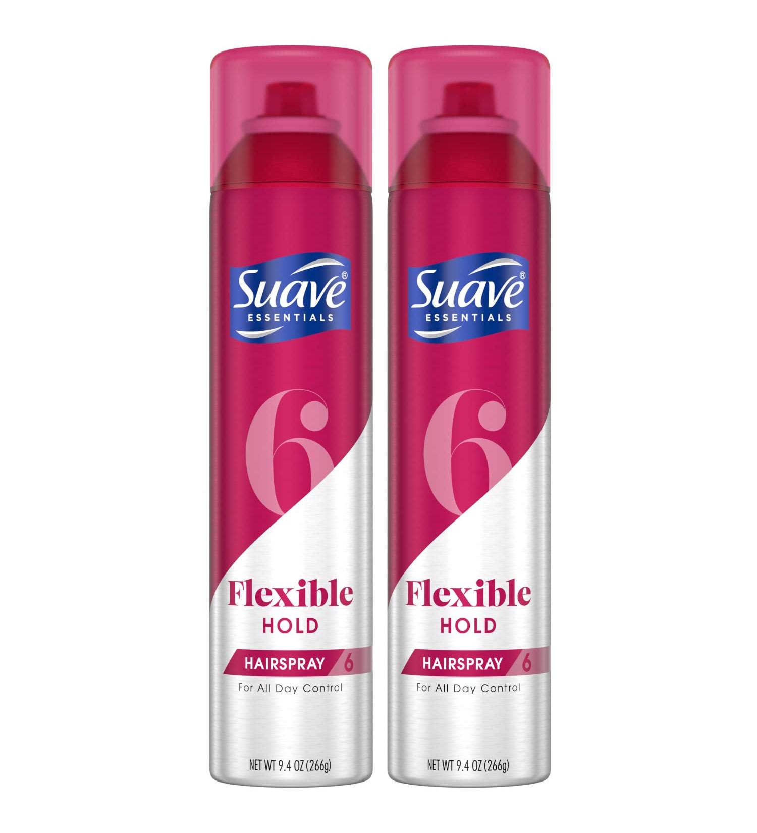 Suave Flexible Hold Hairspray for Women and Men - Anti-Frizz, Anti-Humidity Hair Finishing Spray 9.4 Oz (Pack of 2) - Buy Online on SooperMarket.com