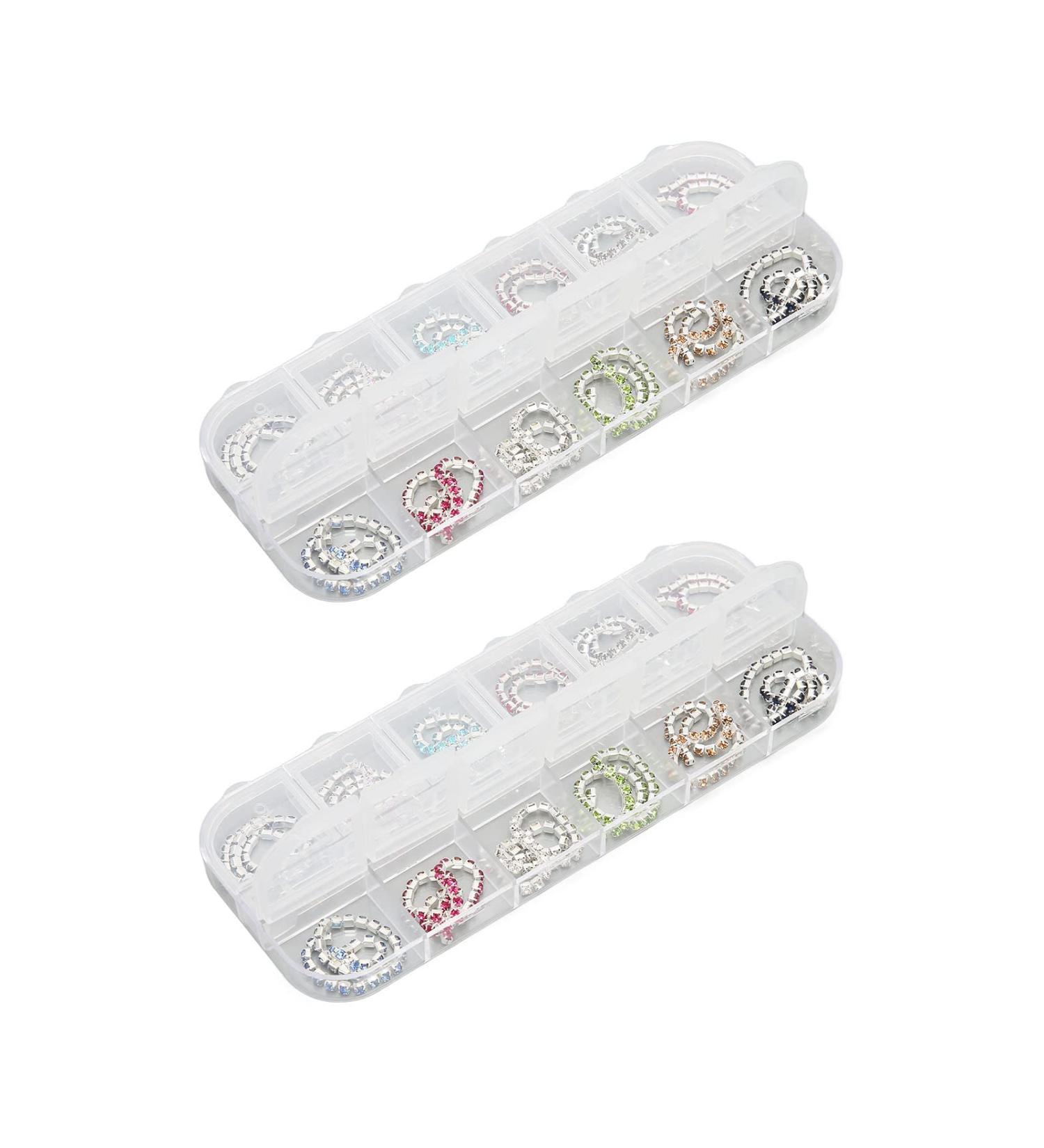 2 Boxes Nail Art Rhinestones Chains Multifunction 12 Colors Metal Bling Decal DIY Fingernails Charms for Acrylic Nails Nail Art Decoration Nail Art Accessories for Nail Salon Home - Buy Online on SooperMarket.com