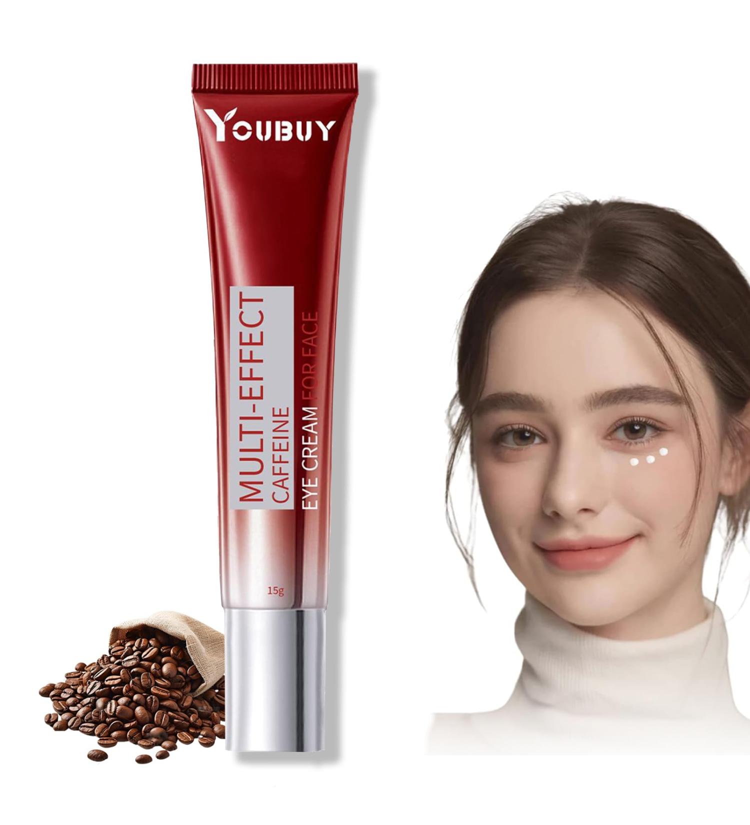 Caffeine Eye Cream for Dark Circles & Puffiness | Anti-Aging Under Eye Serum for Bags Wrinkles & Fine Lines - Visible Firming & Tightening Formula - Buy Online on SooperMarket.com