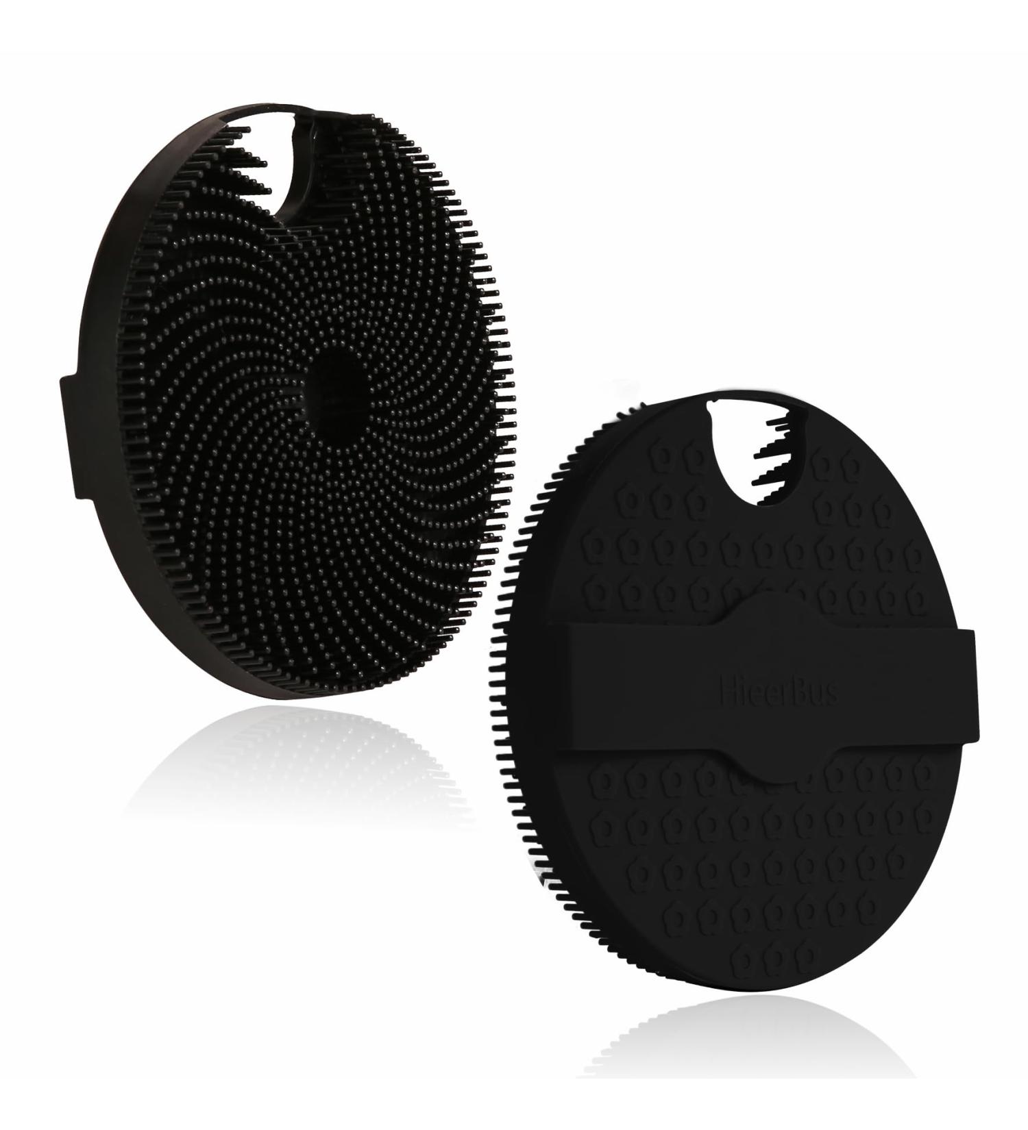 HIEERBUS Silicone Body Scrubber Gentle Exfoliating Body Scrubber in Shower Silicone Loofah with Easily Lather Bristles Long Lasting and More Hygienic Than Traditional Shower Loofah 1 Pack Black  - Buy Online on SooperMarket.com