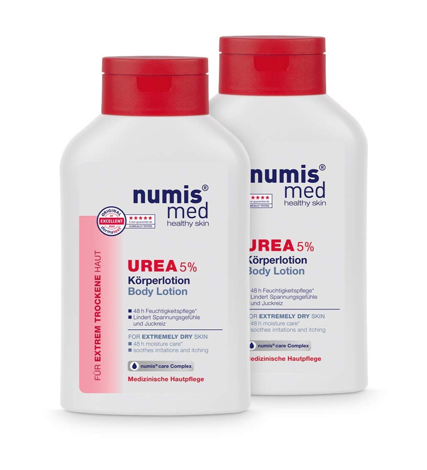 Numis Med Body Lotion 5% Urea - Vegan Skin-Calming Lotion for Extremely Dry Itchy Skin - 2 Pack (2x300ml) - Silicone Paraben & Mineral Oil Free - Buy Online on SooperMarket.com