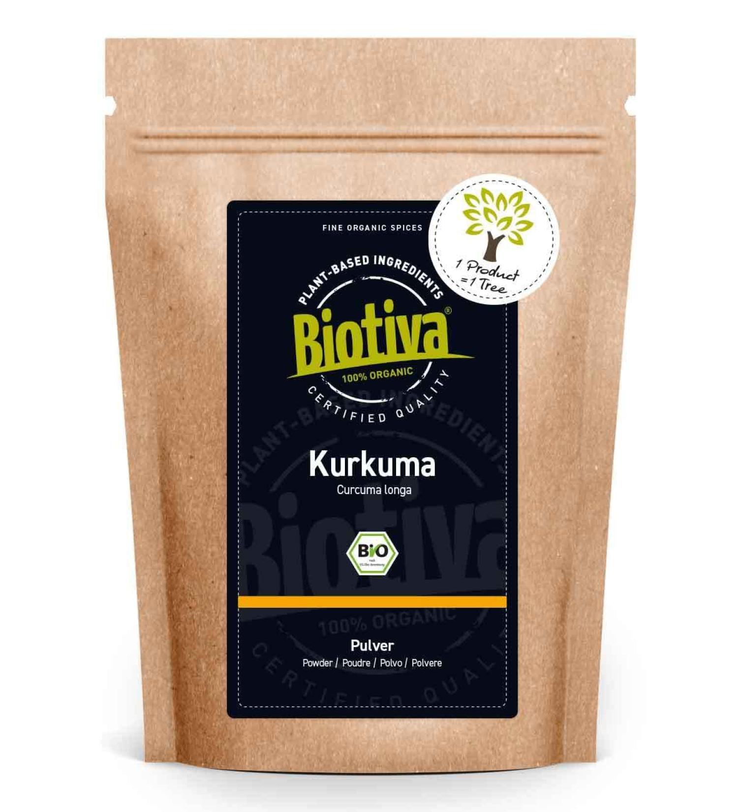 Buy High-Quality Kurkuma Powder Bio 100g - Curcumin 3% - Freshly Packed in Germany - Biotiva - Buy Online on SooperMarket.com