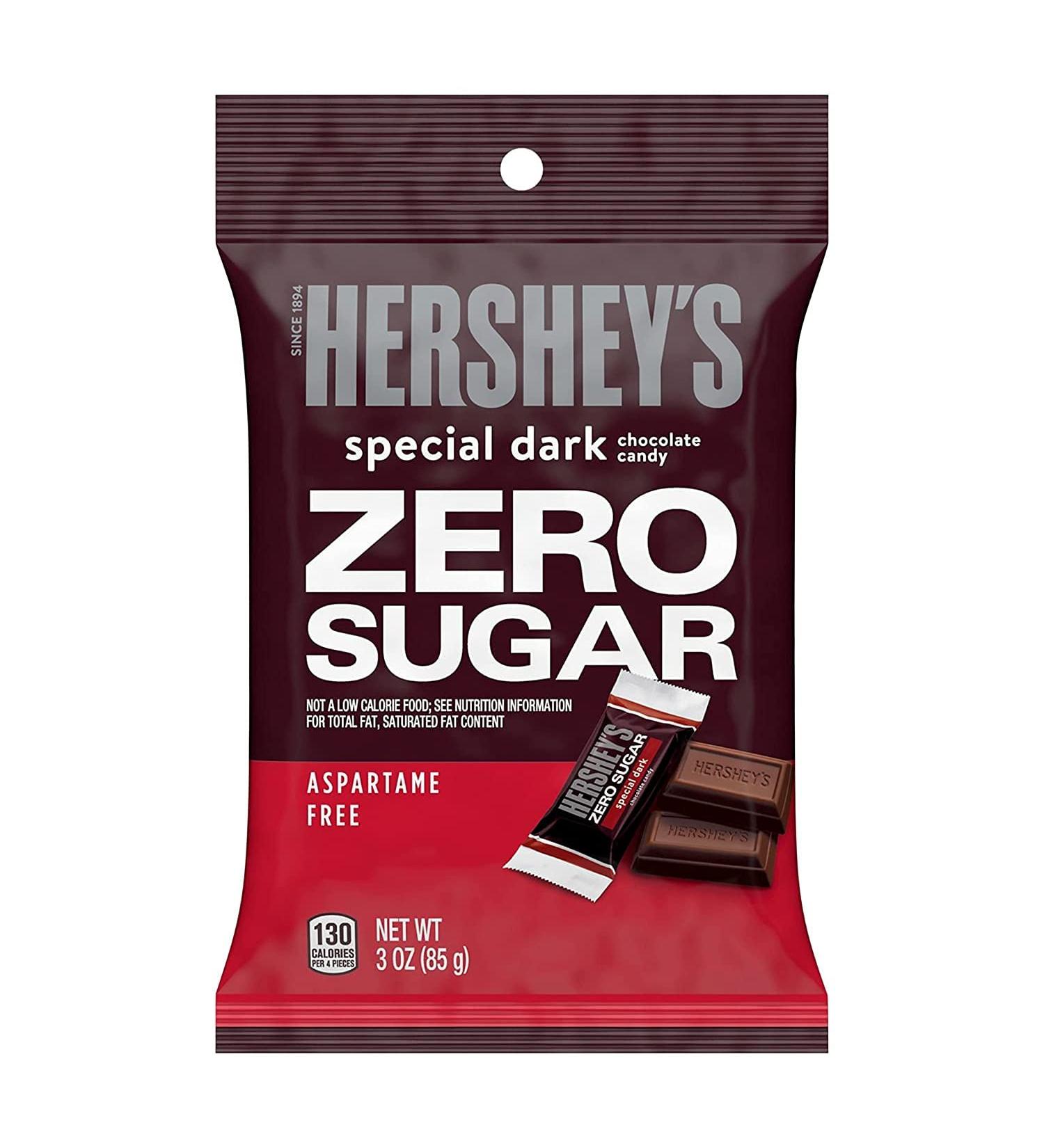 HERSHEY'S SPECIAL DARK Zero Sugar Chocolate Candy Bars  Individually Wrapped  Aspartame Free  3 oz  Bags (Pack of 12) - Buy Online on SooperMarket.com