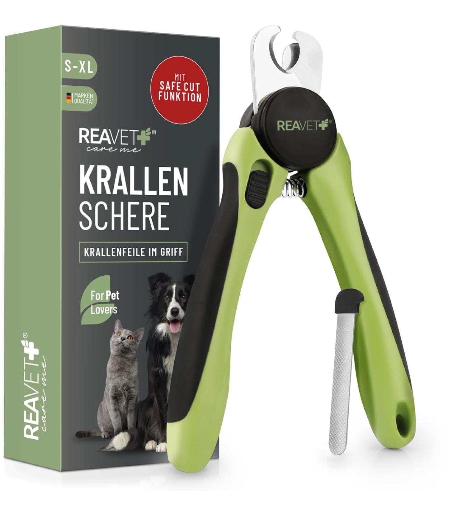 Reavet Claw Scissors for Dogs & Cats - Stainless Steel Nail Clippers with Claw File & Distance Holder for Pet Nail Care - Buy Online on SooperMarket.com