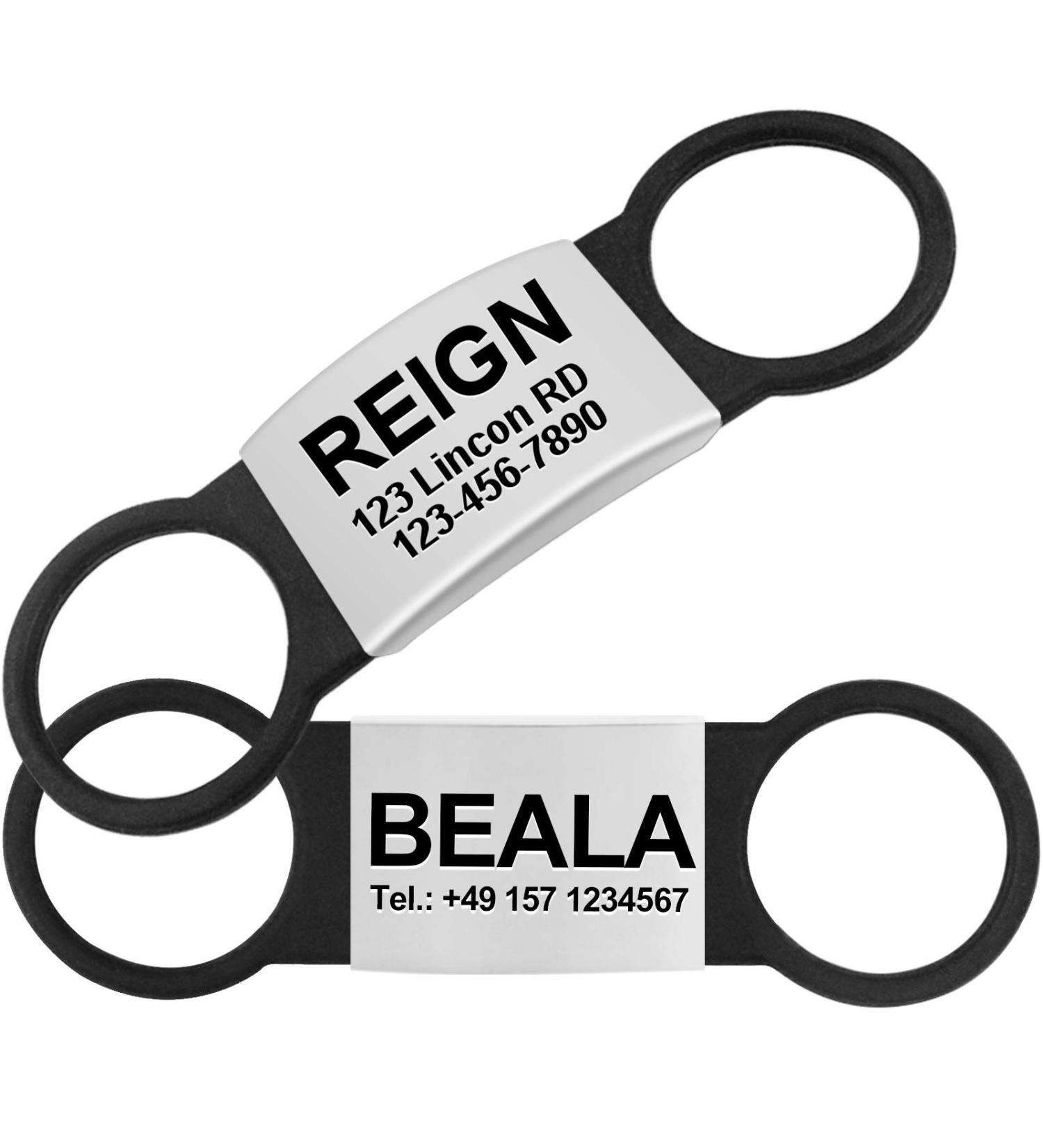 Tagme 2 Pack Personalized Dog Tags - Engraved for Small & Medium Breeds | Customizable Black Dog ID Tags - Buy Online on SooperMarket.com