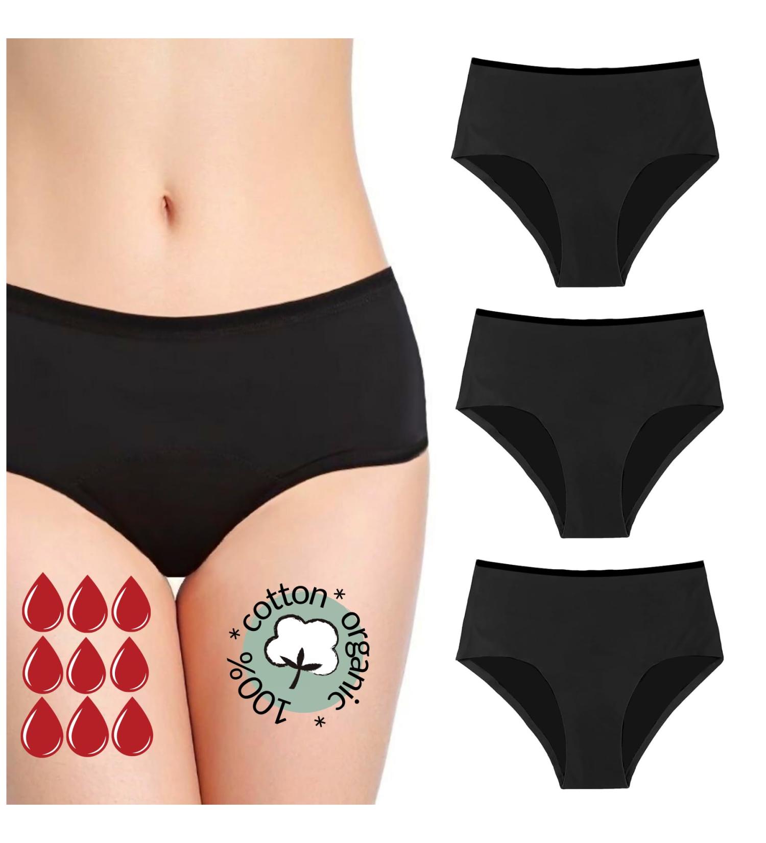 Noblood Period Underwear - Eco-Friendly Washable Cotton Period Briefs (2-3 Tampons Absorbency) - Sizes XXS to 4XL for Girls & Women - Comfortable Menstruation Solution - Buy Online on SooperMarket.com