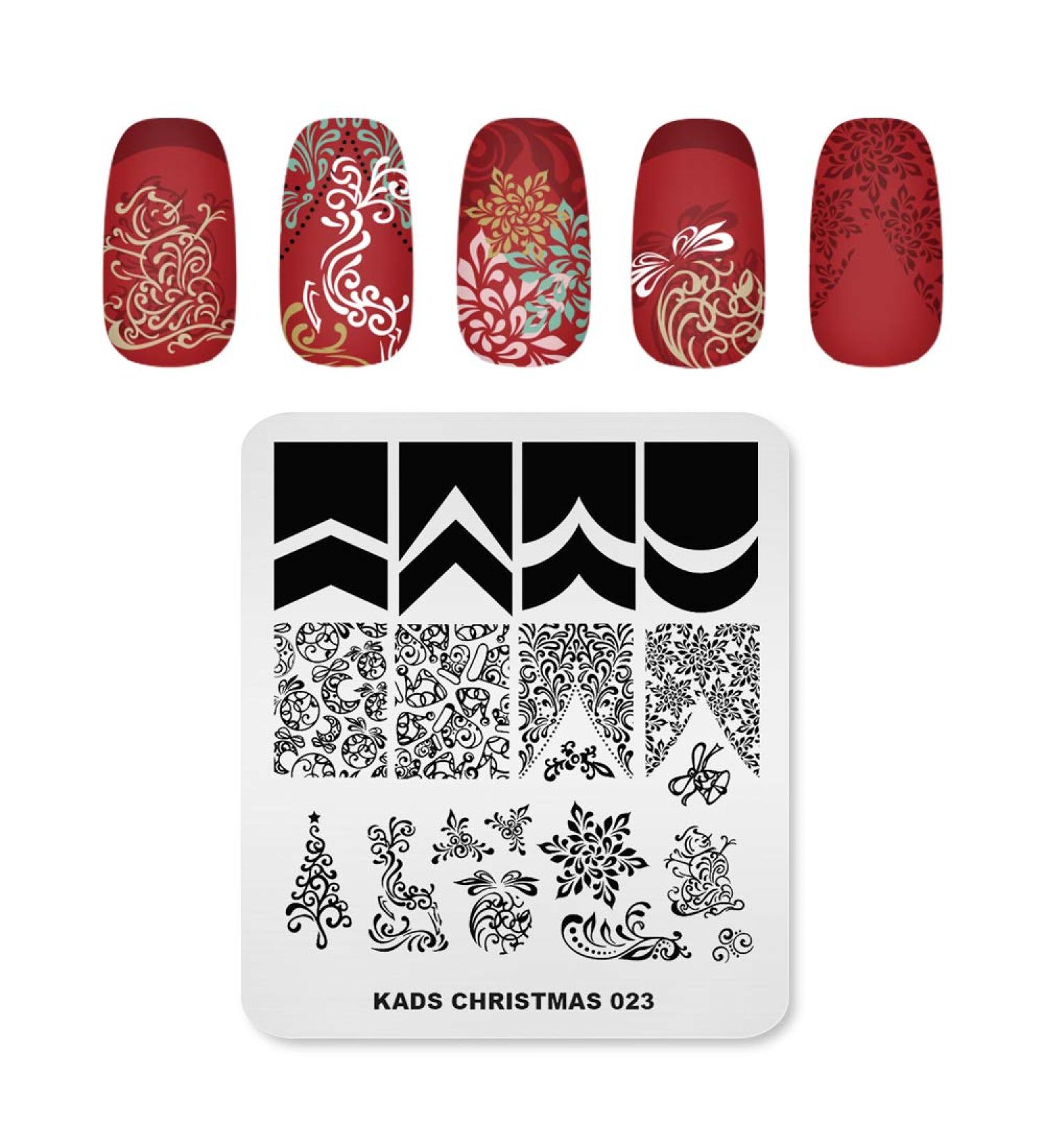 Alexnailart Christmas Halloween Nail Stamping Plate (CHRISTMAS 023) - Manicure Templates for Festive Nail Art Designs - Buy Online on SooperMarket.com