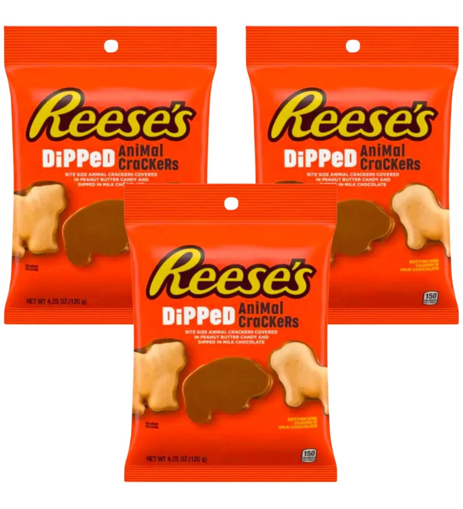 Chocolate Peanut Biscuit Bundle With Reese's Dipped Animal Crackers 120g (3 Pack)