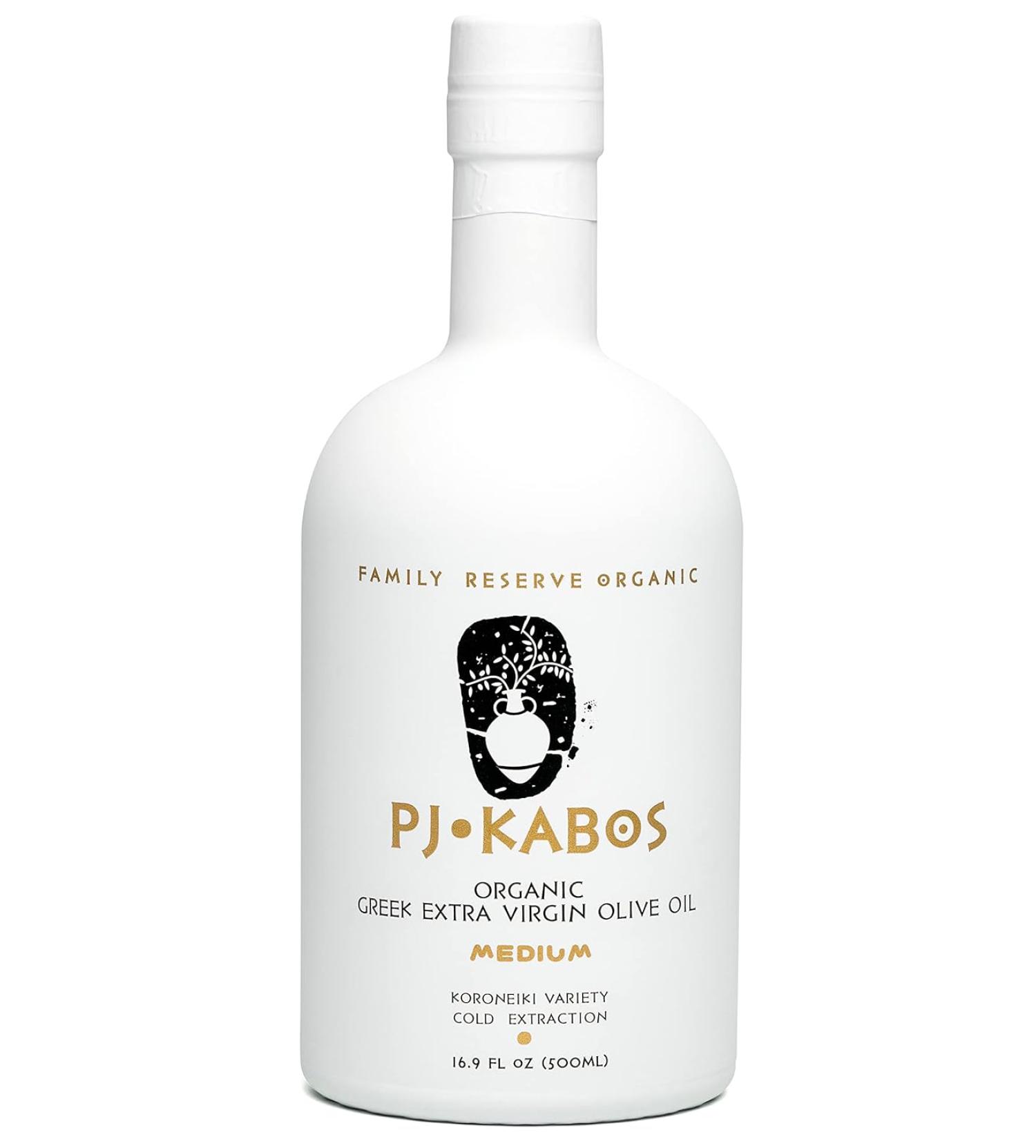 2023 Gold Medal Winner High Phenolic USDA Organic Greek Extra Virgin Olive Oil 16.9 oz Bottle - Vegan Cold Extracted from Greece - Koroneiki Variety by PJ KABOS Family Reserve - Buy Online on SooperMarket.com