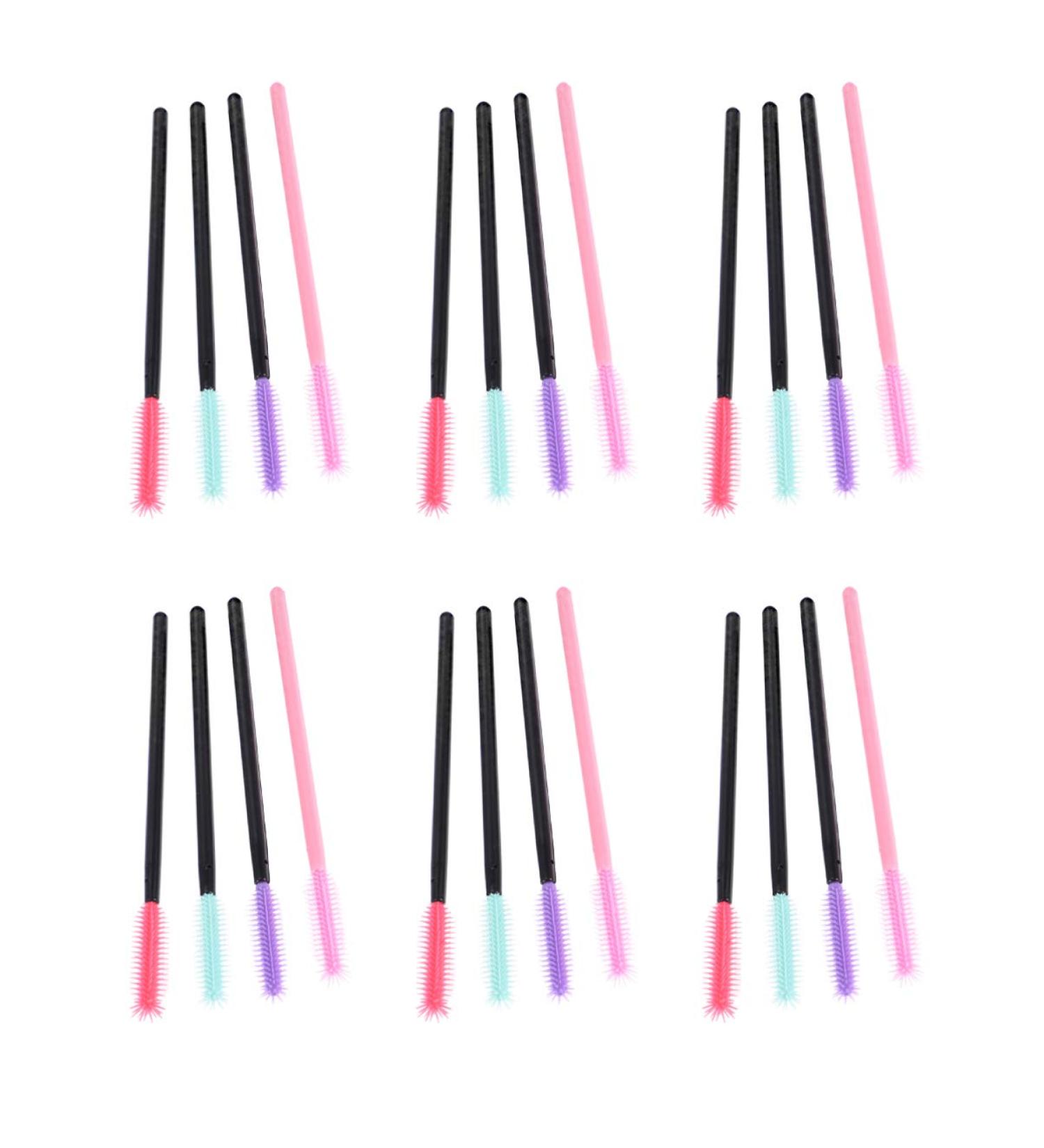LEORX 200pcs Silicone Eyelash Brushes Disposable Mascara Applicator Wands Brush for Lash Extensions (Colorful) - Buy Online on SooperMarket.com