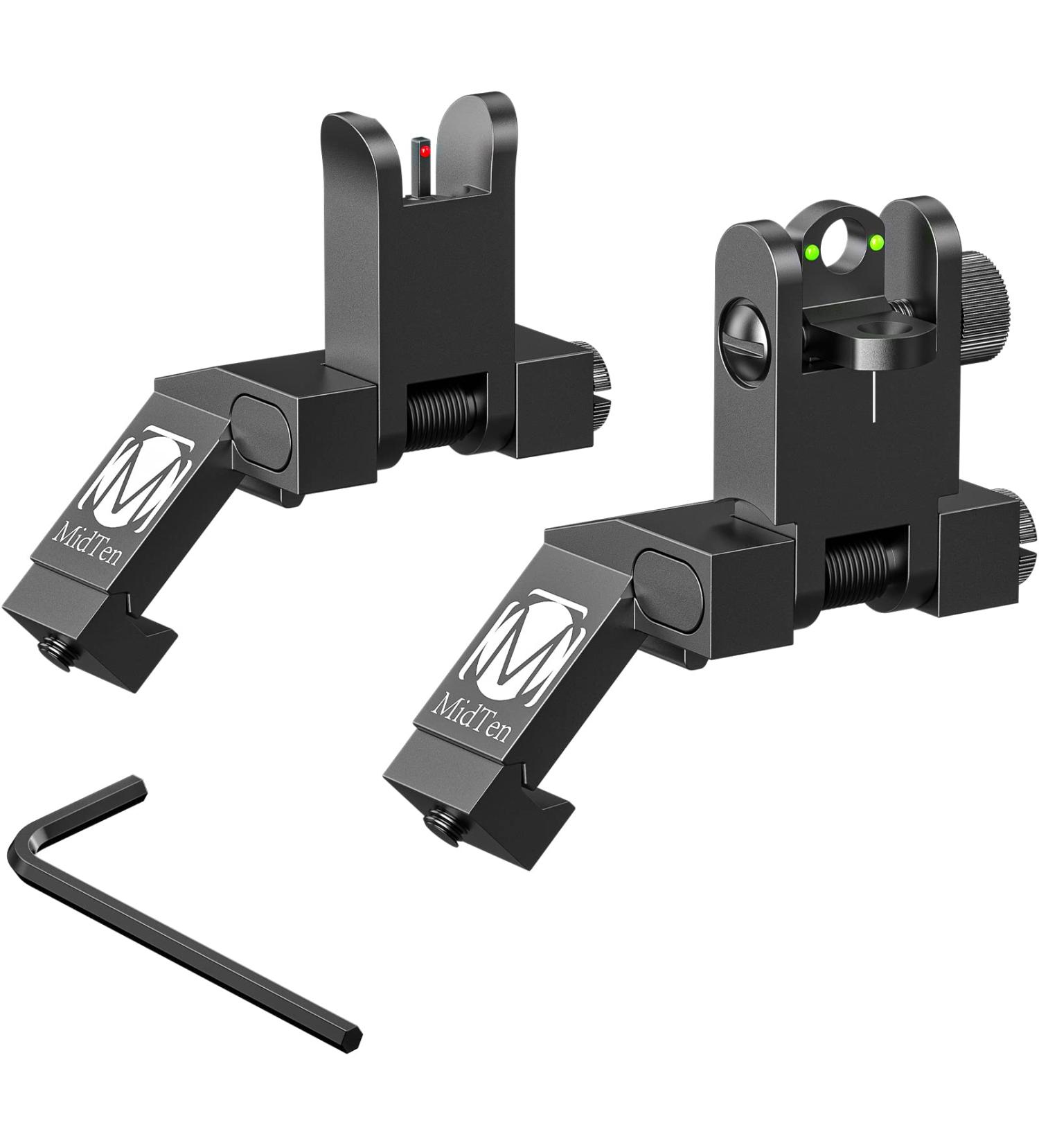 MidTen R2 45 Degree Offset Flip Up Iron Sight Set for Picatinny Rail - Buy Online on SooperMarket.com