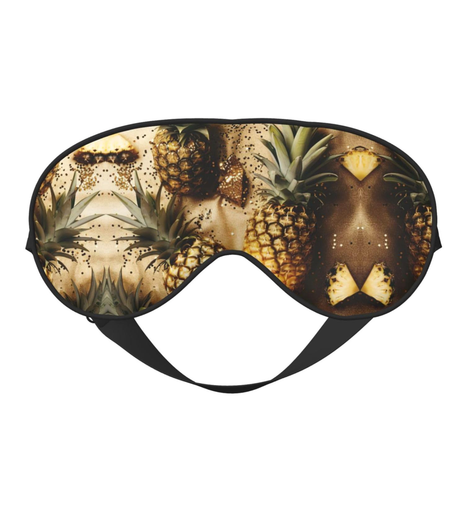 Gold Glitter Pineapple Eye Mask | Soft & Breathable Sleep Patch for Women | Perfect Travel Accessory - Buy Online on SooperMarket.com