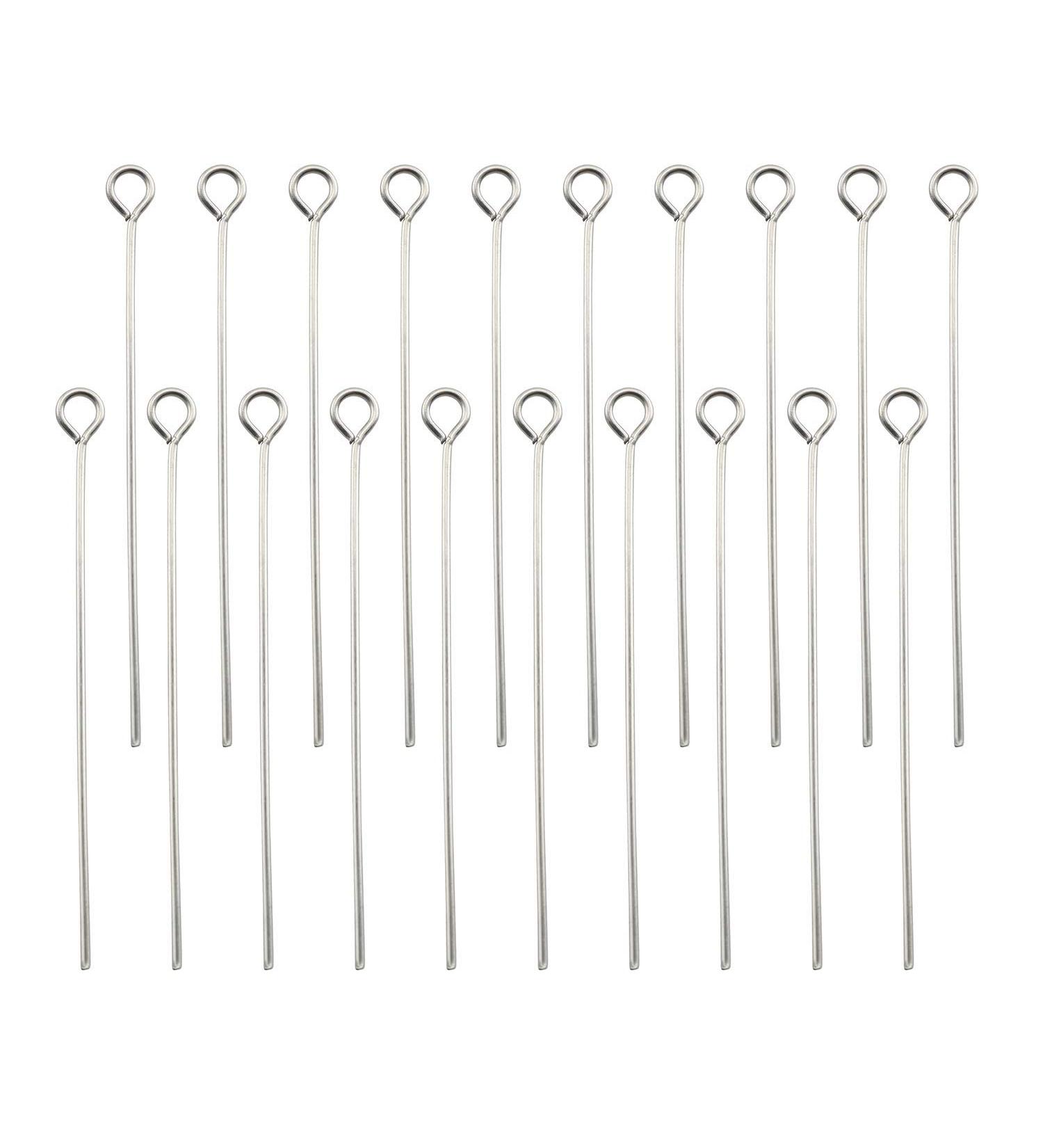 200PCS 1.6inch 304 Stainless Steel Eyepins for Jewelry Making - Buy Online on SooperMarket.com