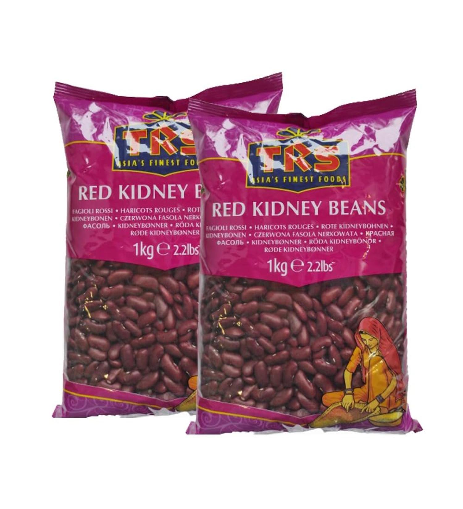 TRS Red Kidney Beans | 1KG | Vegan | GMO Free | Dark Red | High Fibre | High Protein | Indian Origin (pack of 2) - Buy Online on SooperMarket.com