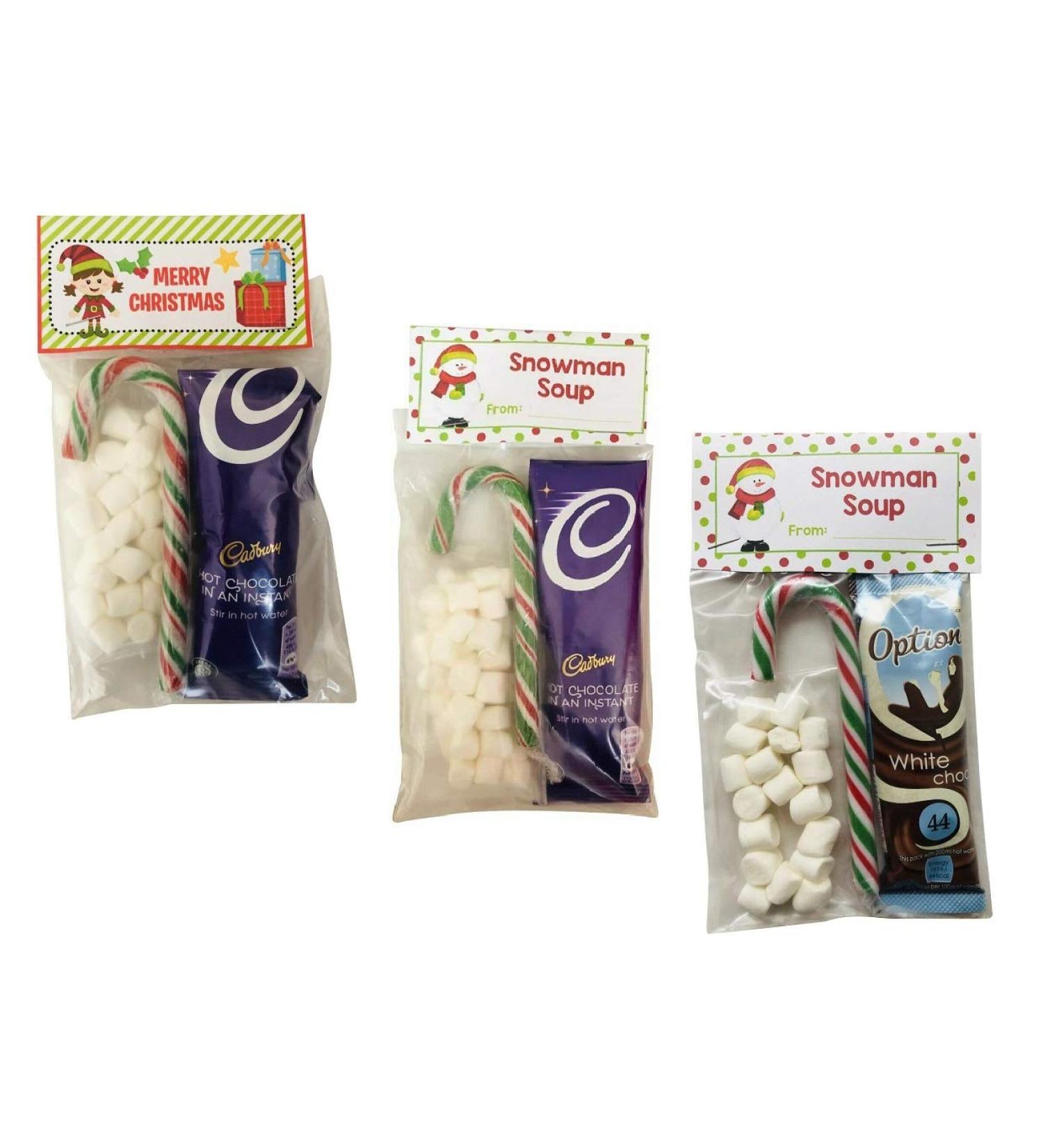 Snowman Soup - Bundle of 3 - Christmas Hot Chocolate Marshmallows & Candy Cane Xmas Eve Box Hot Choc Gift - Buy Online on SooperMarket.com