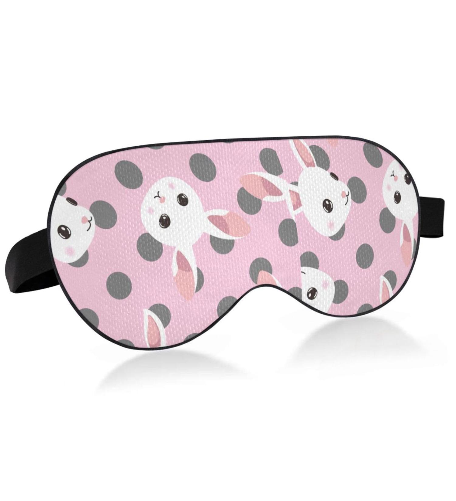 Haskirky Light Blocking Eye Mask | Breathable & Adjustable for Men and Women | Perfect for Travel, Yoga, Meditation | Deep Sleep Goodies | Pink Wave Dot Rab - Buy Online on SooperMarket.com
