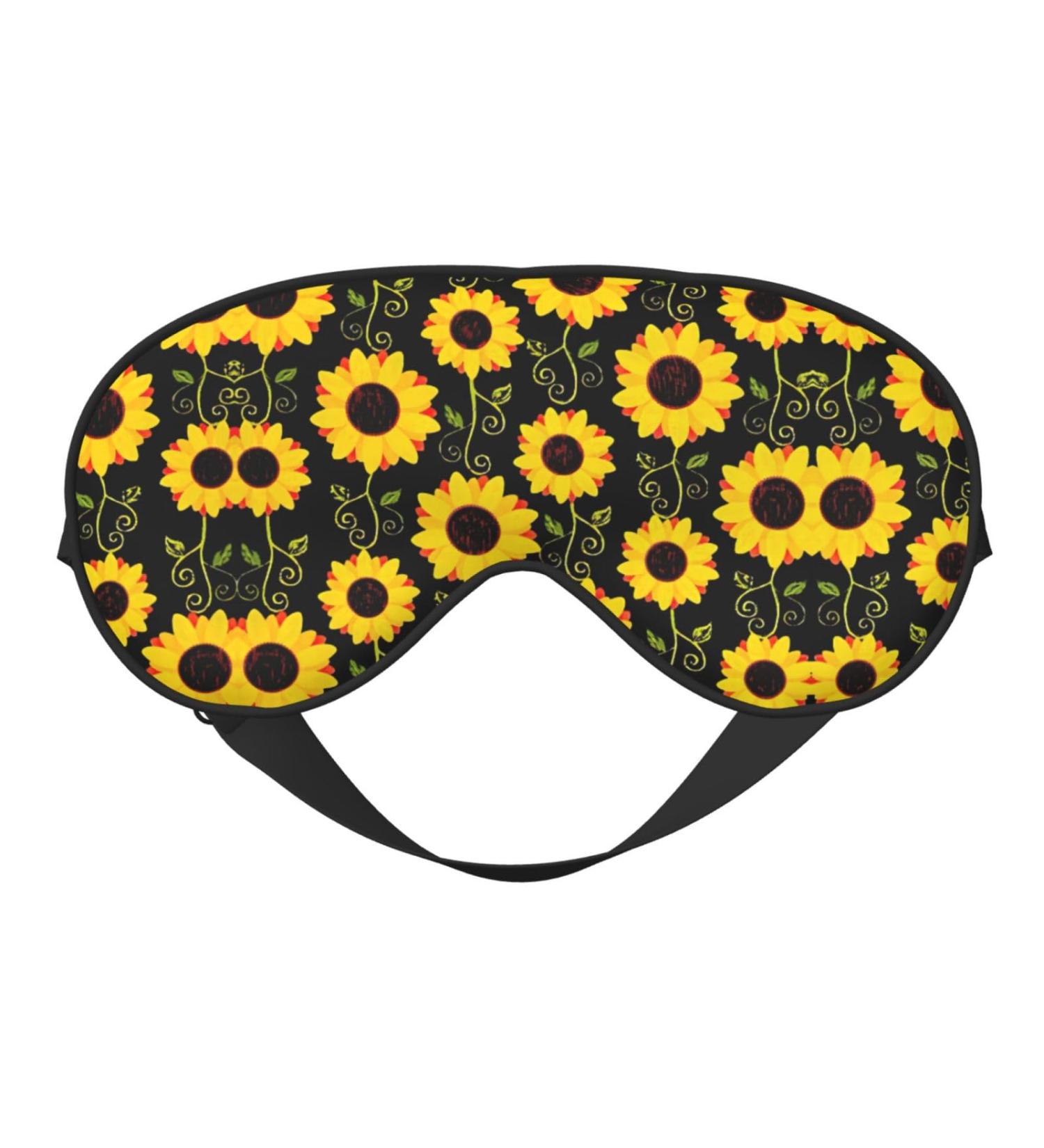 Buy SSIMOO Cute Sunflower Soft Sleep Eye Mask - Breathable Travel Eye Patch for Relaxation (Black) - International Shipping Available - Buy Online on SooperMarket.com