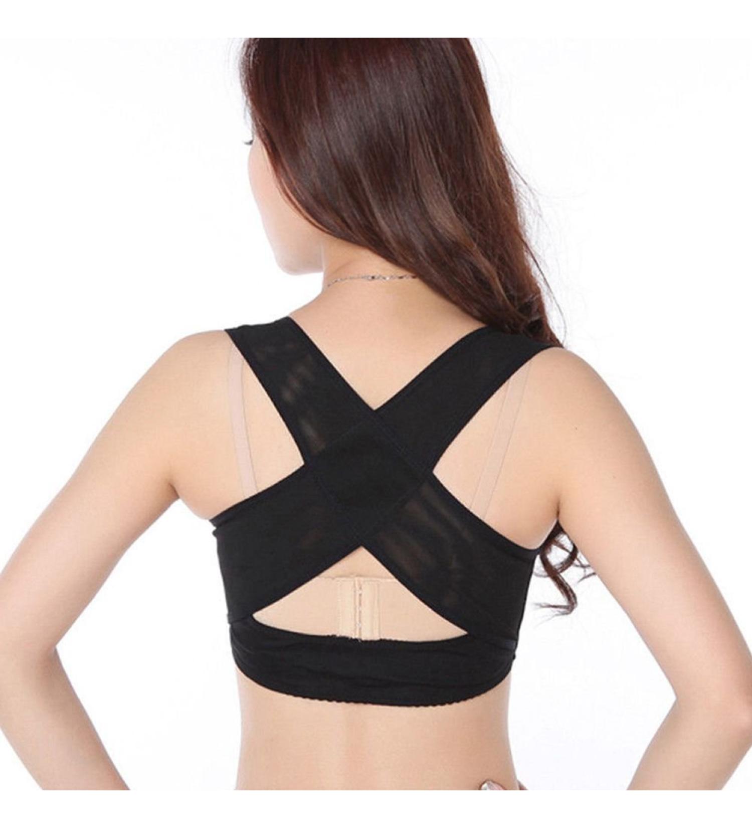 Sgnsvj Ladies Women Adjustable Shoulder Back Posture Corrector Chest Brace Support Belt-Black-L Large - Buy Online on SooperMarket.com