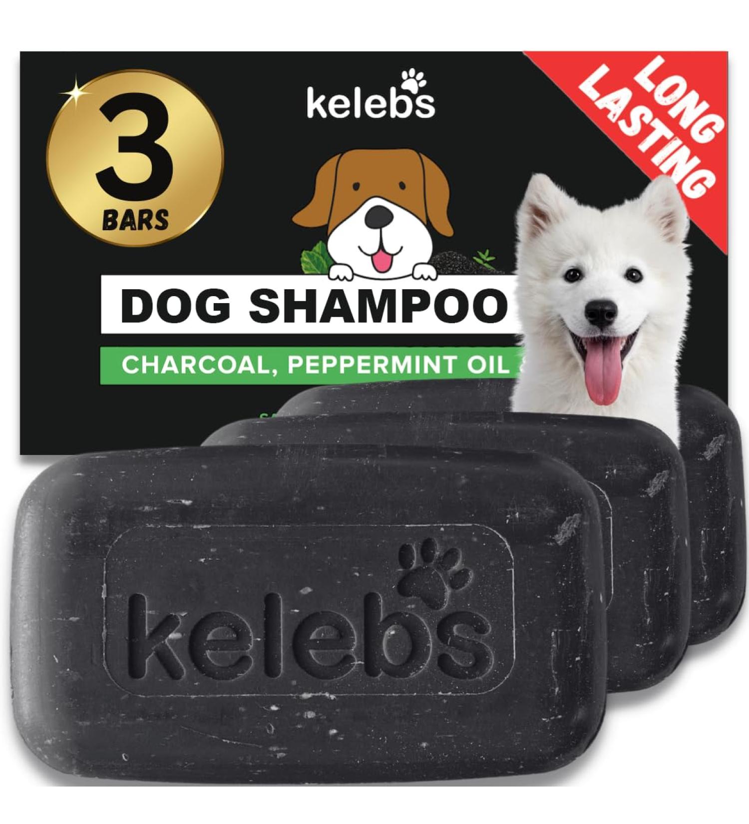 Kelebs Sensitive Dog Shampoo | Vegan Lavender & Oatmeal Soap | Natural Care for Puppies & Dogs | 3 Pack Charcoal - Buy Online on SooperMarket.com