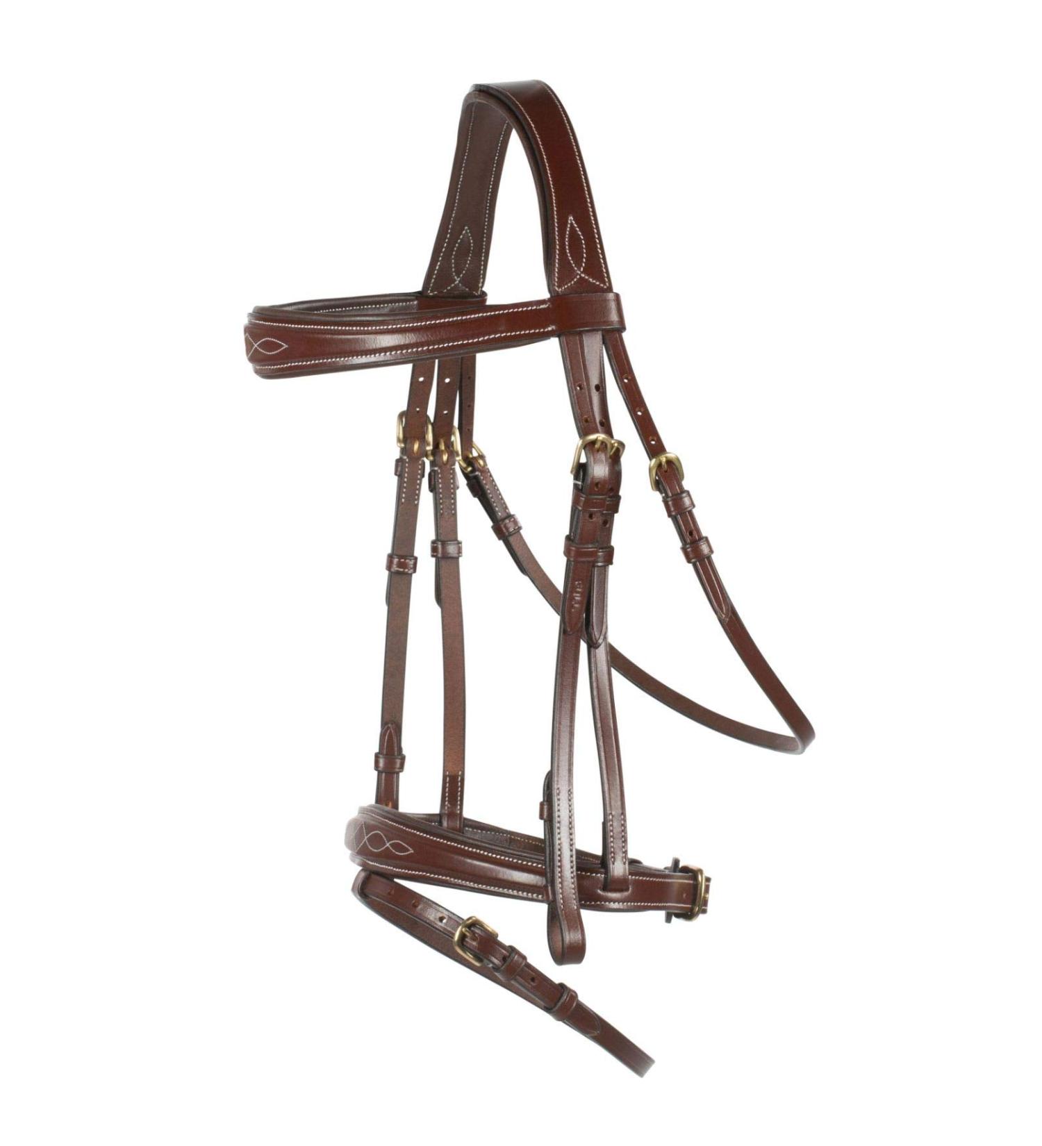 HORZE Horse Bridle Sion - English Noseband & Reins for Thoroughbred - Brown Color - International Shipping Available - Buy Online on SooperMarket.com